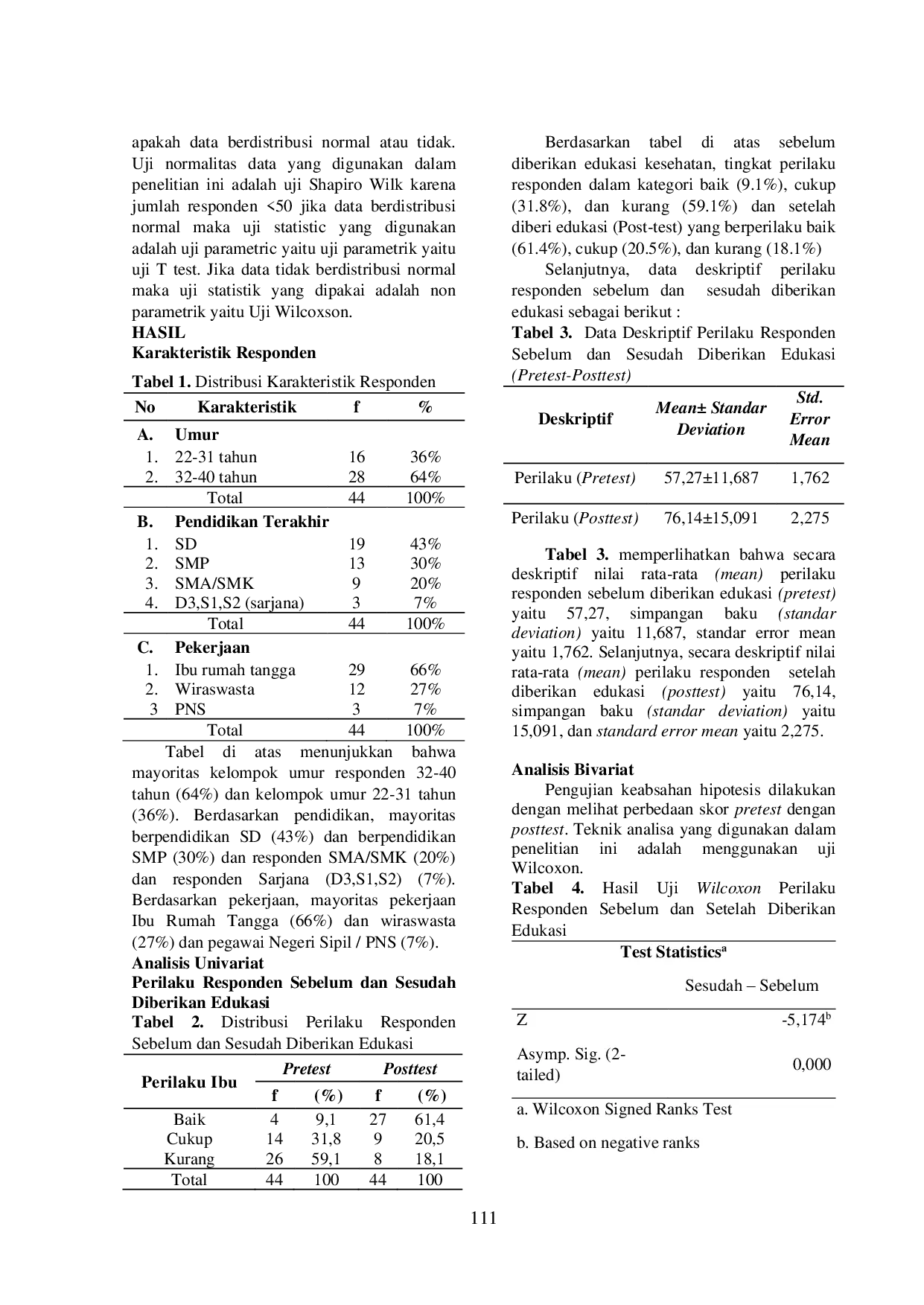 JURIS Pengaruh Edukasi Kesehatan Terhadap Perilaku Ibu Dalam Pencegahan Diare Pada Balita Di Wilayah Kerja Puskesmas Sentosa Baru Medan