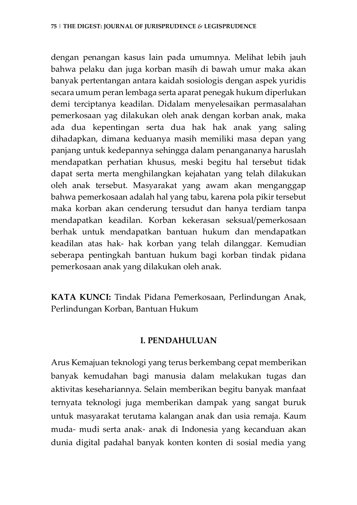 JURIS Discourse on Legal Aid for Children in Rape Crime Cases Study of Decision Number 138 Pid Sus 2020 PN Pti