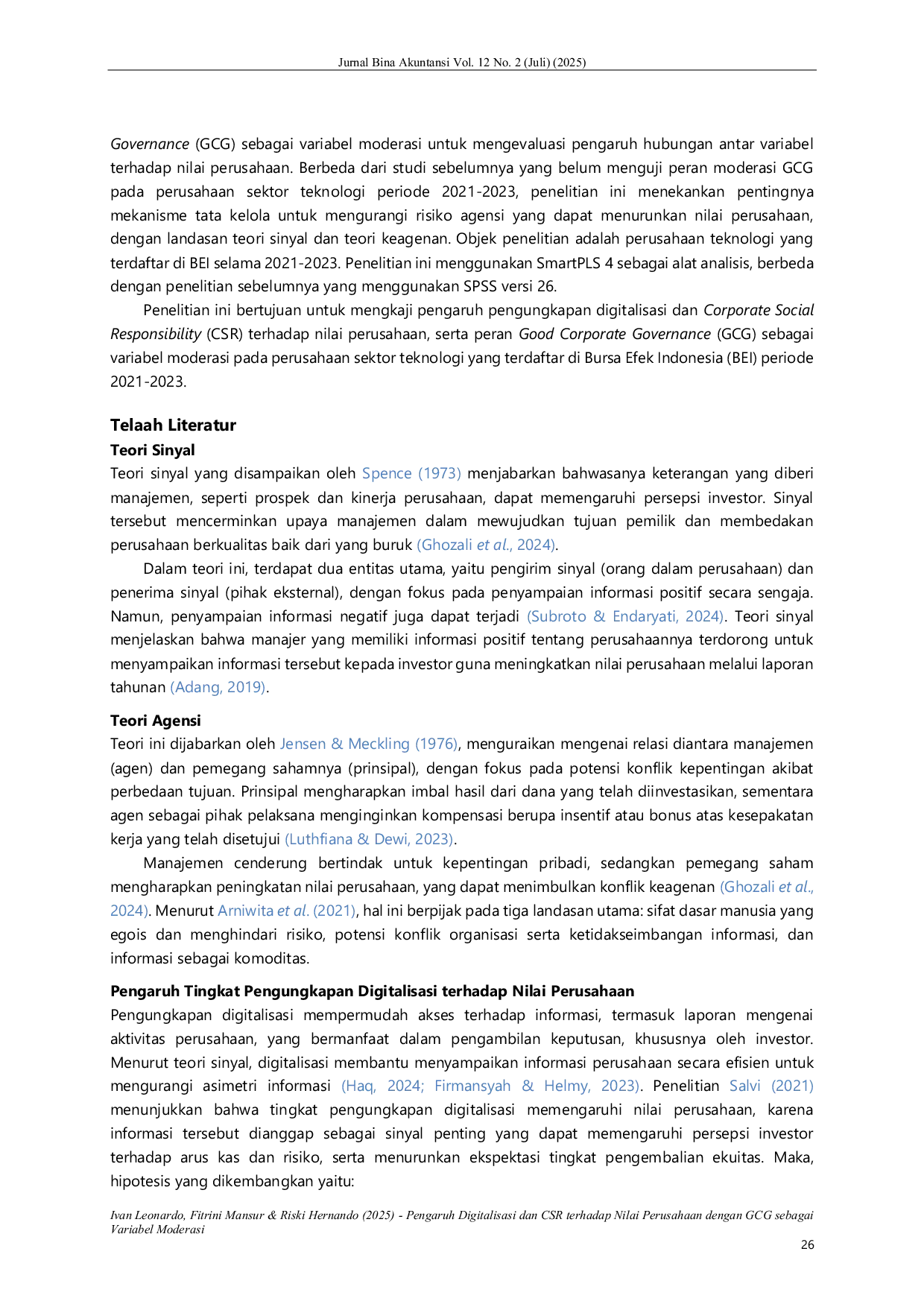 JURIS Pengaruh Digitalisasi dan CSR Terhadap Nilai Perusahaan dengan GCG Sebagai Variabel Moderasi