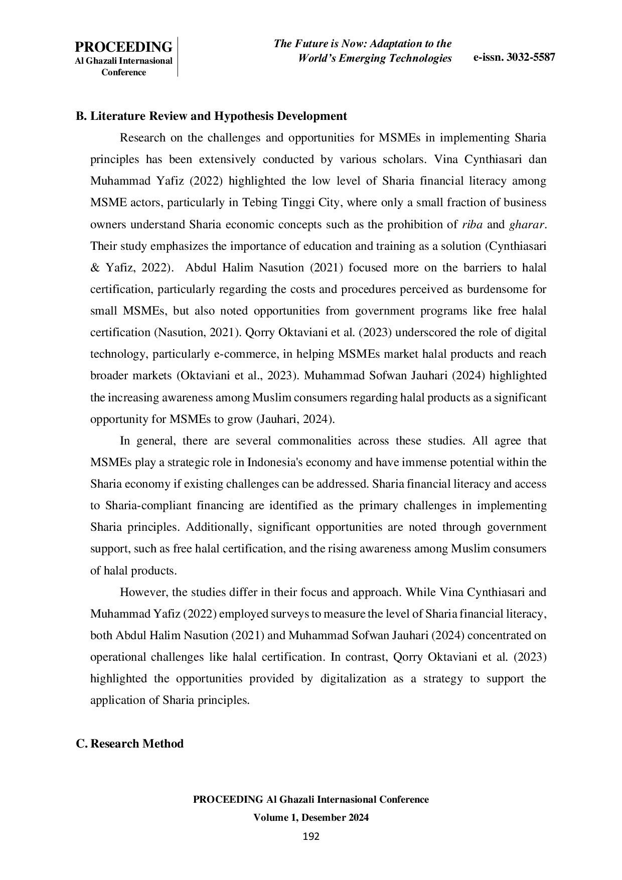 JURIS Challenges and Opportunities for MSMEs in Implementing Sharia Principles in Indonesia