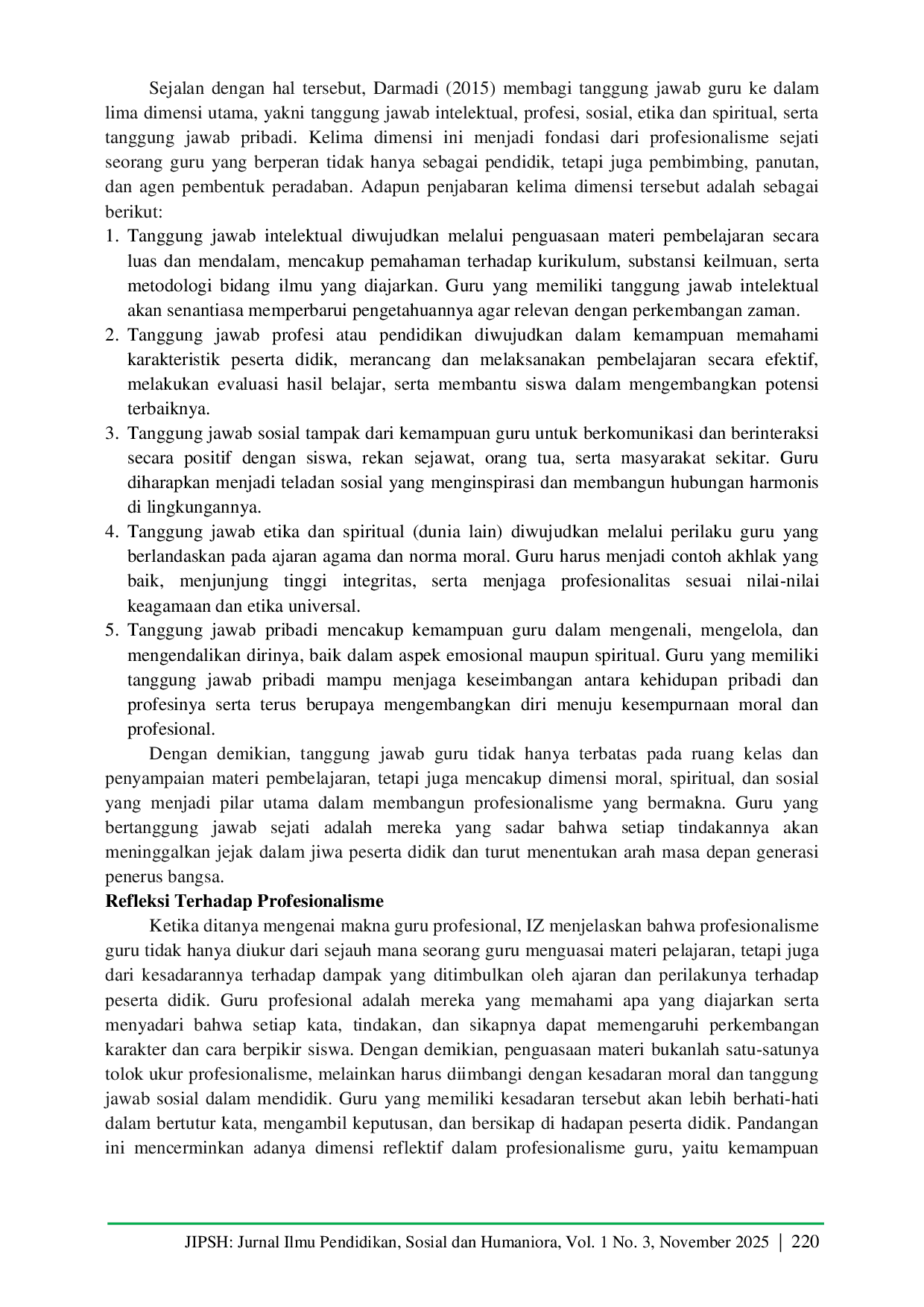 JURIS Menggali Kemampuan Profesional Guru di SMPN 03 Siak Hulu Antara Pengetahuan dan Tanggungjawab