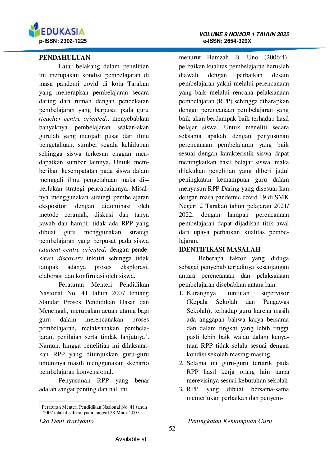 JURIS Peningkatan Kemampuan Guru Dalam Menyusun Rpp Daring Dalam Masa Pandemi Covid 19 Di Smk Negeri 2 Tarakan Tahun Pelajaran 2021 2022