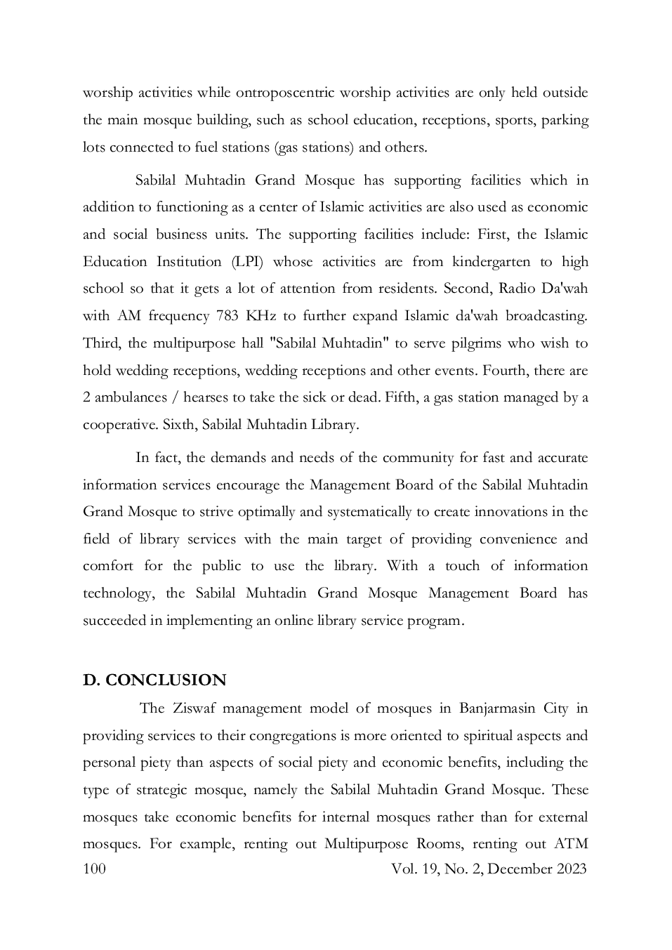 JURIS Empowerment of Zakat Infaq Alms and Waqf Ziswaf Mosques in Banjarmasin from Historical Mosques to Sectoral Mosques