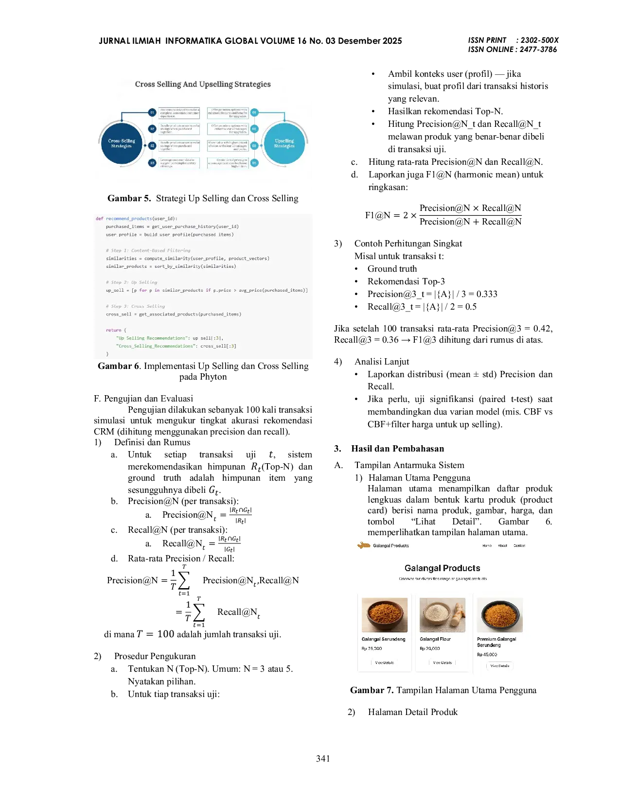 JURIS Produk Diversifikasi Lengkuas Berbasis CRM dengan Strategi Up Selling dan Cross Selling