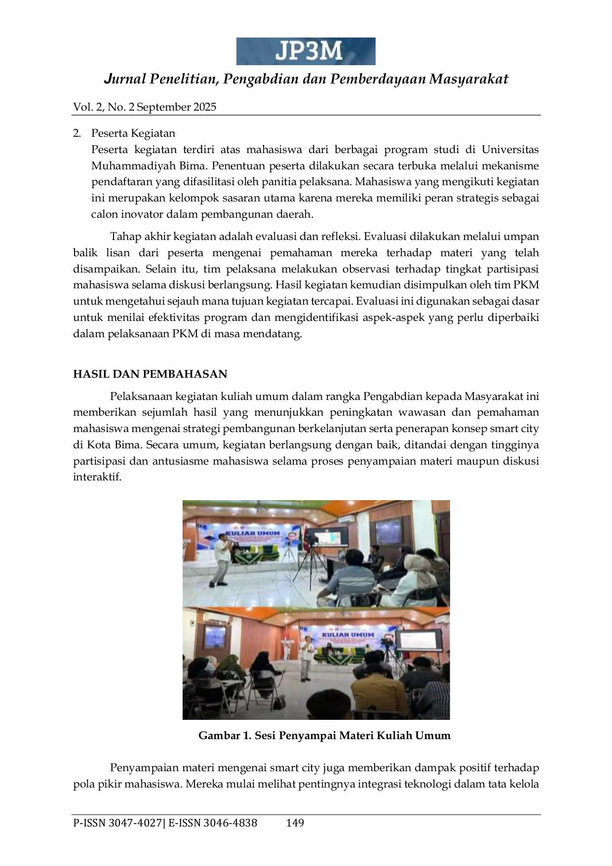 JURIS Strategi Pembangunan Berkelanjutan Menuju Kota Bersih dan Sehat Tantangan dan Peluang Bagi Mahasiswa dalam Mewujudkan Smart City