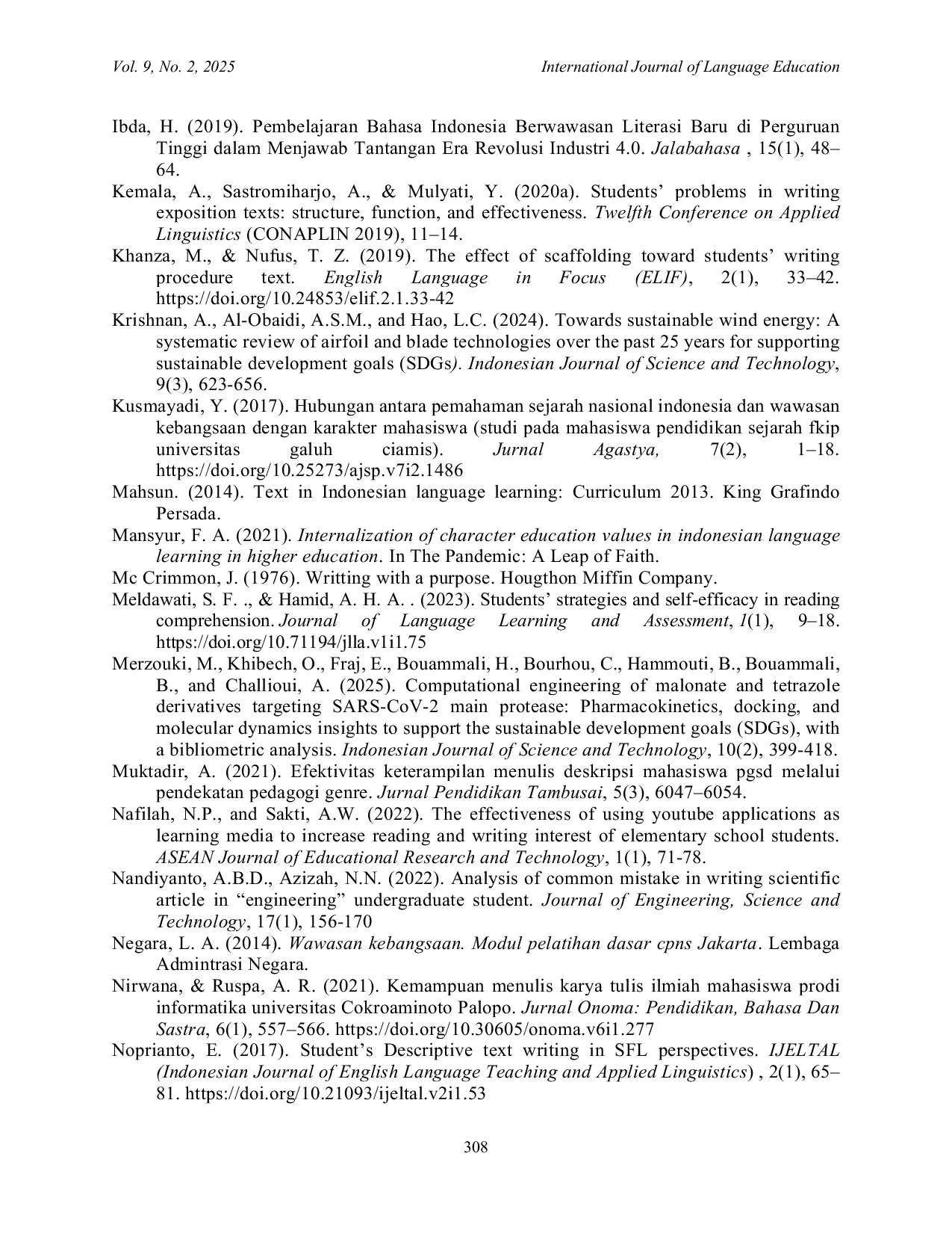 JURIS University Students Writing Ability of National Insight Based Text Genre in University to Support Sustainable Development Goals SDGs