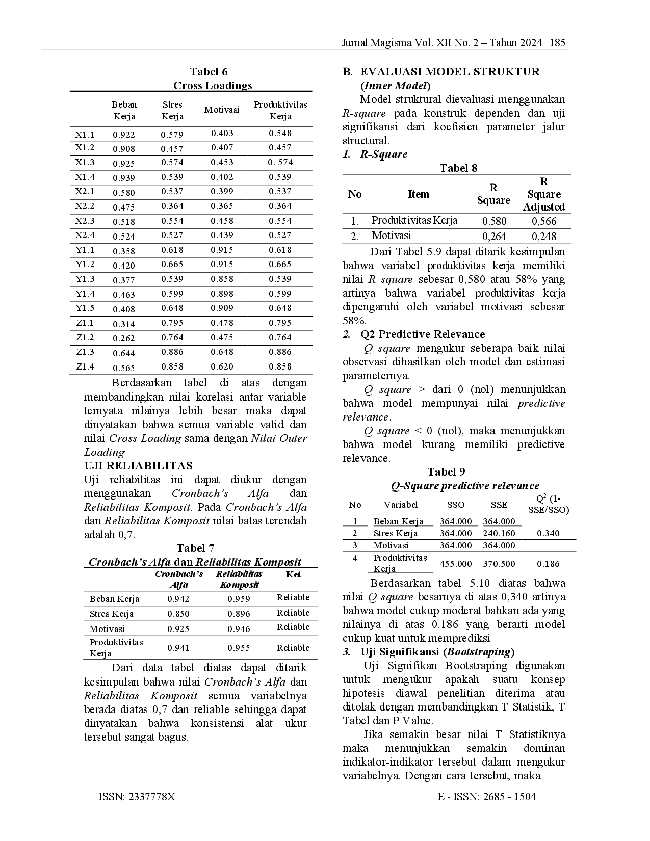 JURIS PENGARUH BEBAN KERJA STRES KERJA TERHADAP PRODUKTIVITAS KERJA DENGAN MOTIVASI KERJA SEBAGAI VARIABEL MEDIASI Studi Pada Karyawan Bagian Produksi Industri Manufaktur PT XYZ Brebes