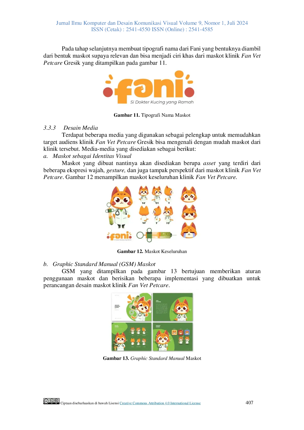 JURIS Designing a Mascot as a Visual Identity for the Fan Vet Petcare Gresik Clinic