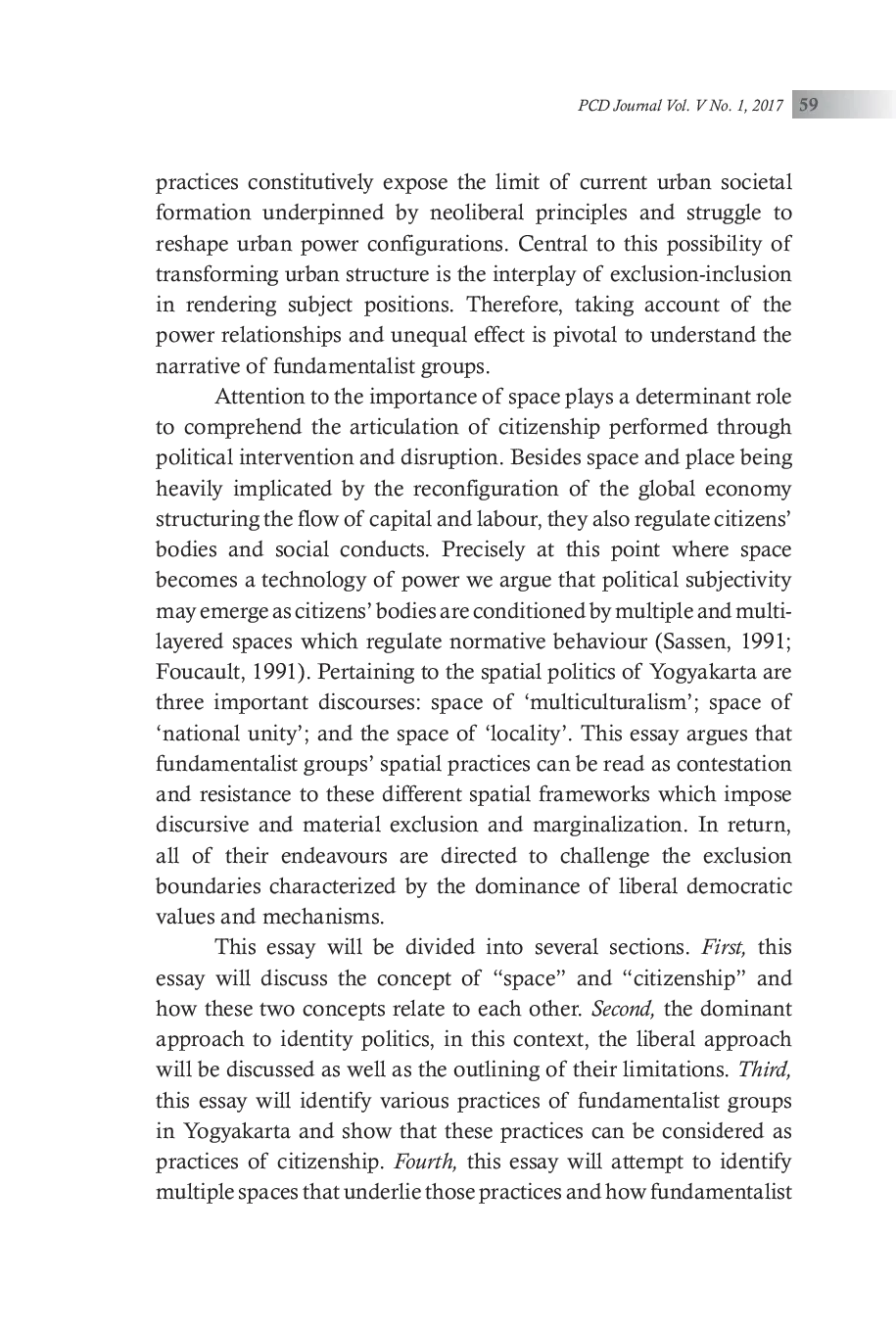 JURIS The Islamic Fundamentalist s Politics of Dissents and the Emergence of Urban Citizenship in Yogyakarta