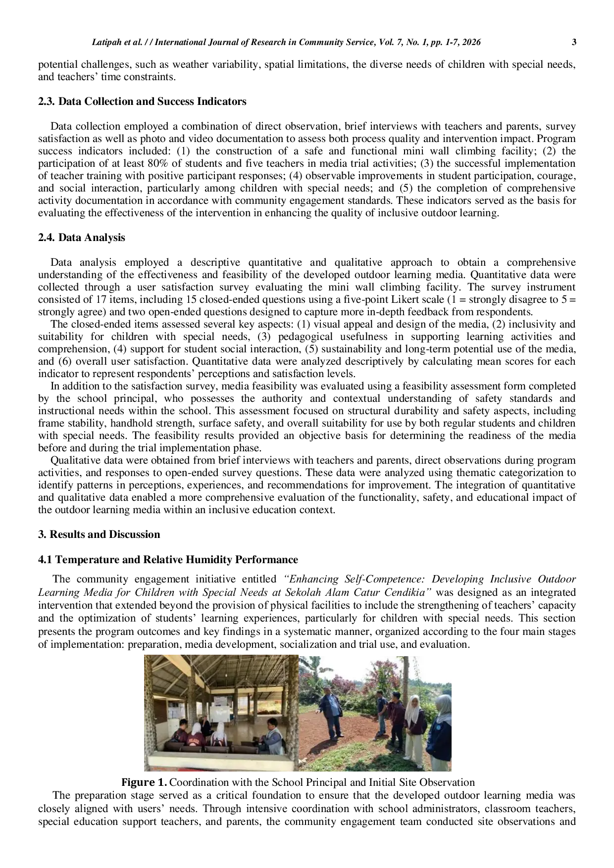 JURIS Enhancing Self Competence Developing Inclusive Outdoor Learning Media for Children with Special Needs at Sekolah Alam Catur Cendikia