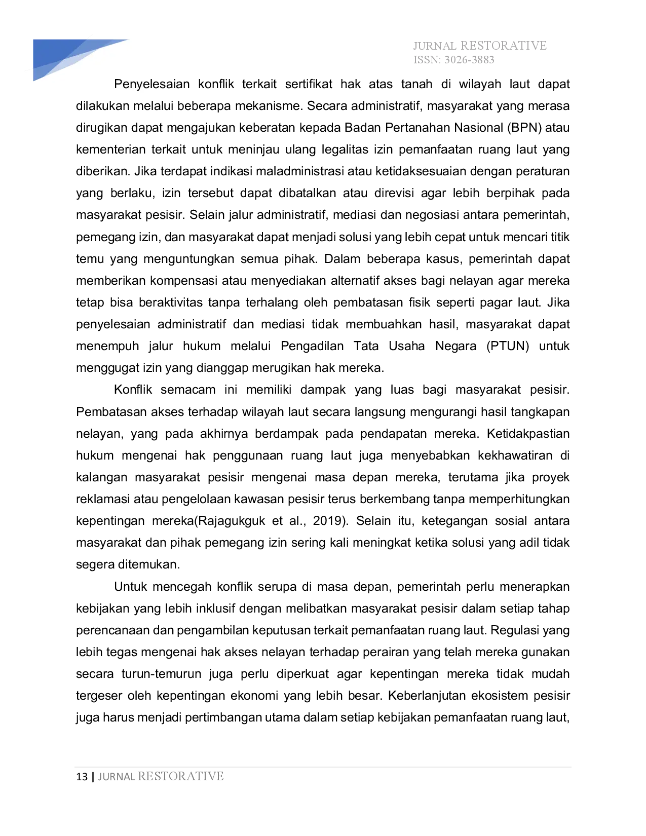 juris Penerbitan Sertifikat Hak Atas Tanah Di Laut Yang Menyebabkan Konflik Kewenangan Antara Lembaga Pemerintahan Di Indonesia