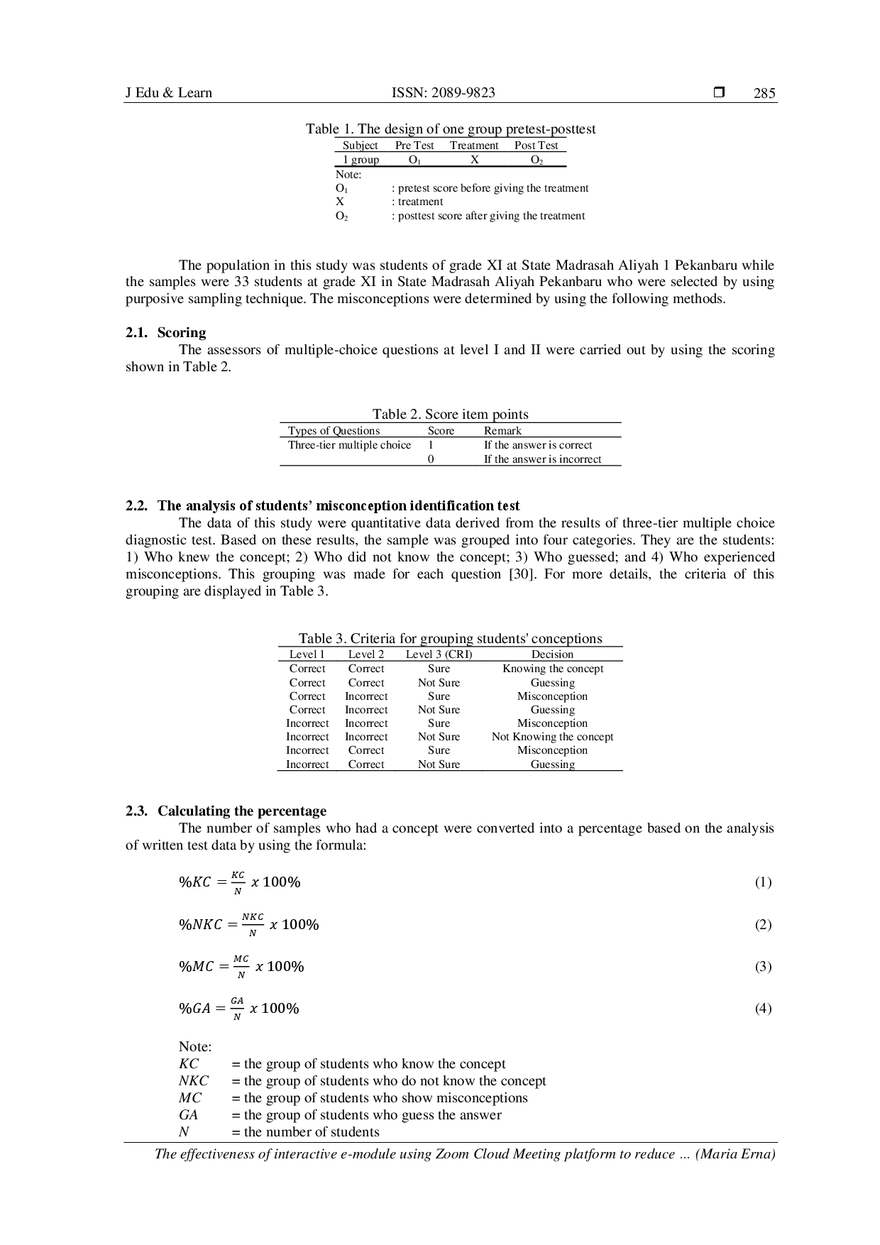 juris Interactive e module using Zoom Cloud Meeting platform to reduce misconceptions on salt hydrolysis material