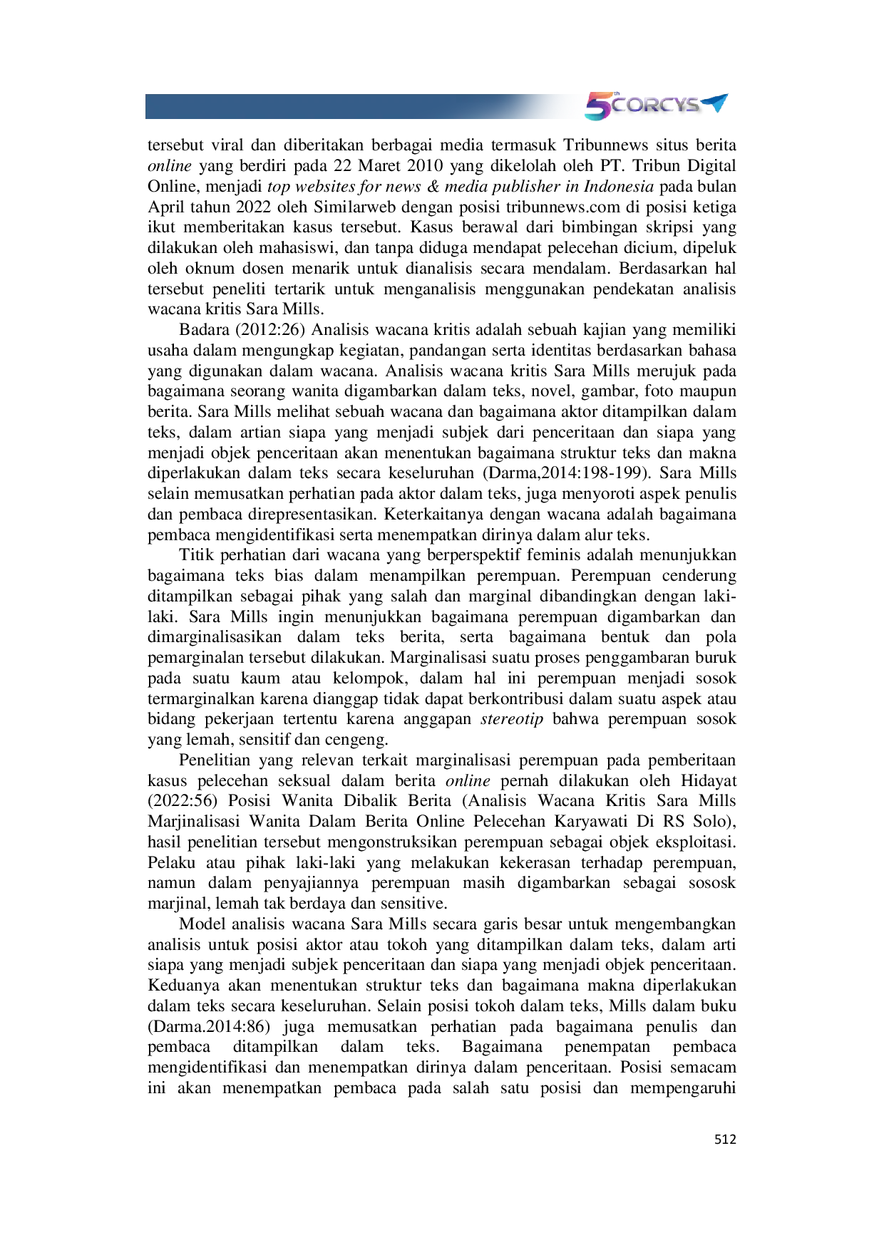 JURIS Marginalisasi Gender dalam Berita Online Tribunnews Kasus Pelecehan Seksual Terhadap Mahasiswi