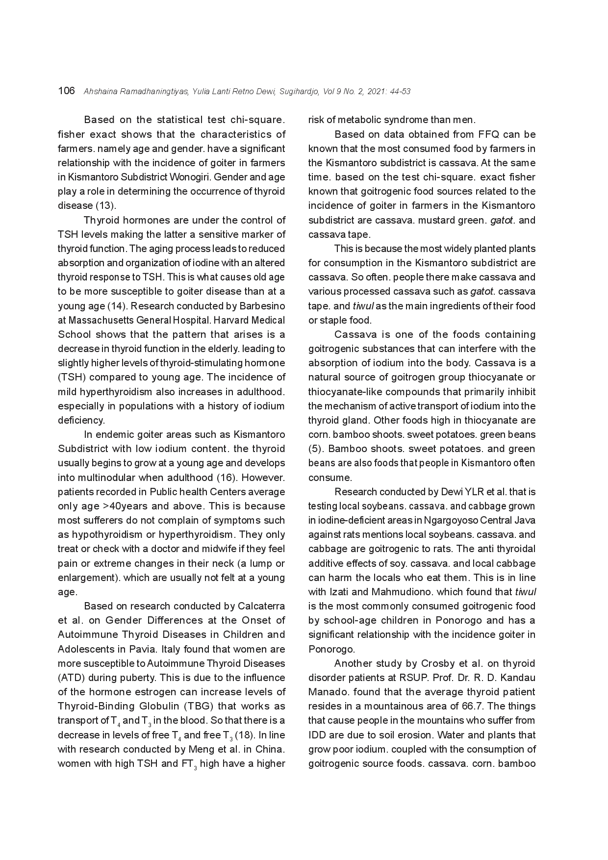 juris Relationship of food consumption pattern with goiter incidence in farmers