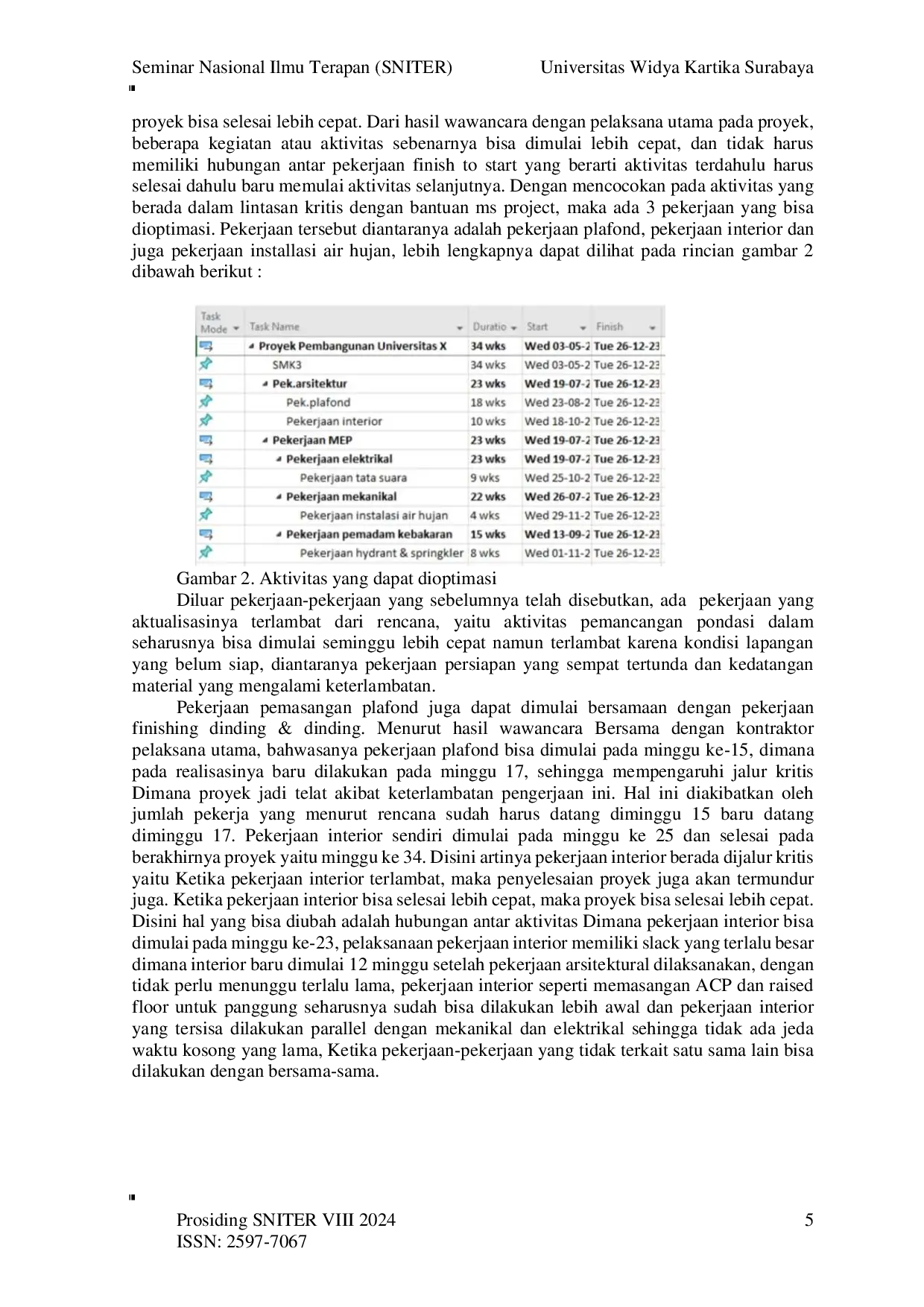 JURIS Analisis Estimasi Biaya dan Waktu Proyek pada Gedung 5 Lantai Universitas X di Surabaya