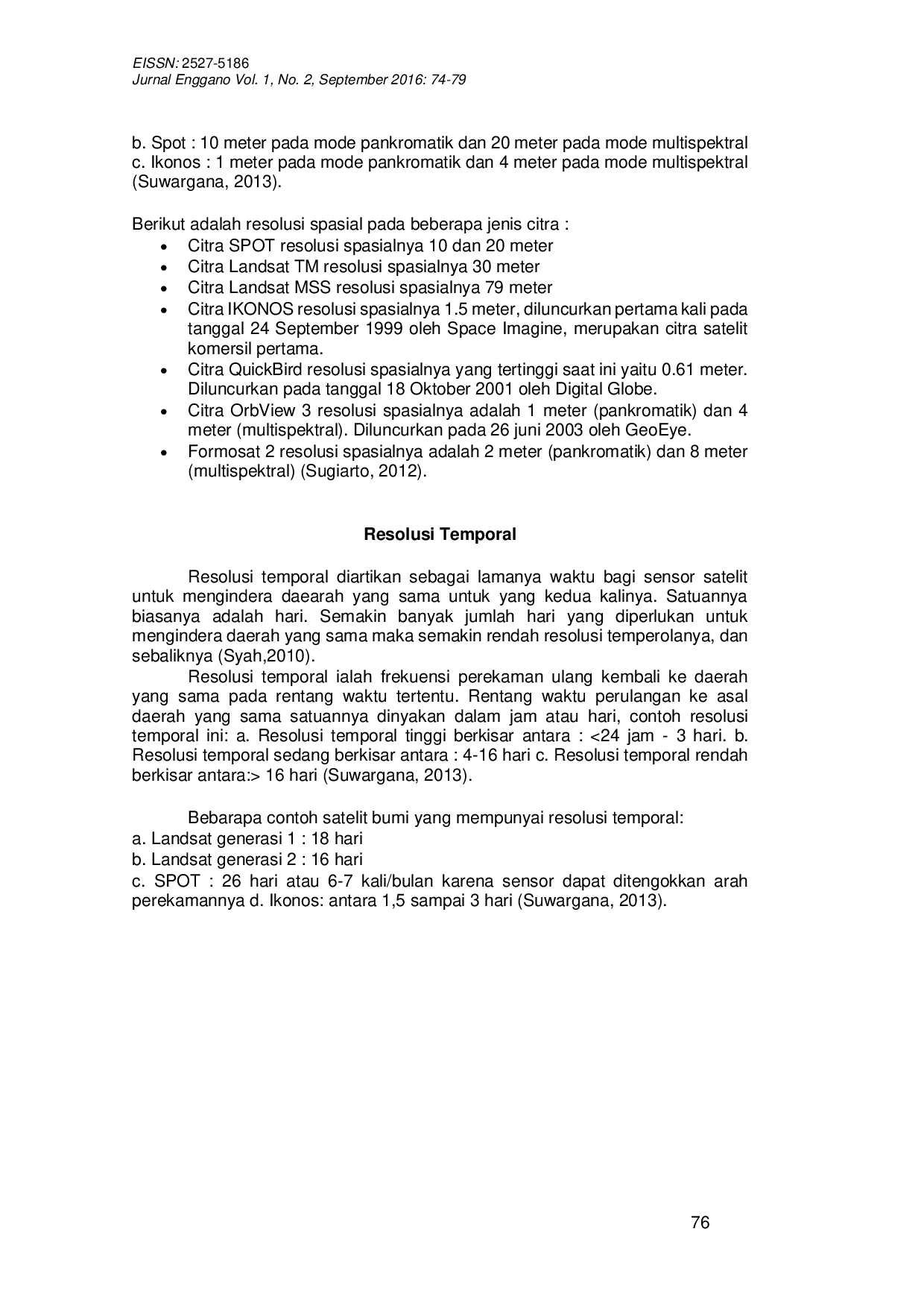 JURIS Perbandingan Resolusi Spasial Temporal Dan Radiometrik Serta Kendalanya
