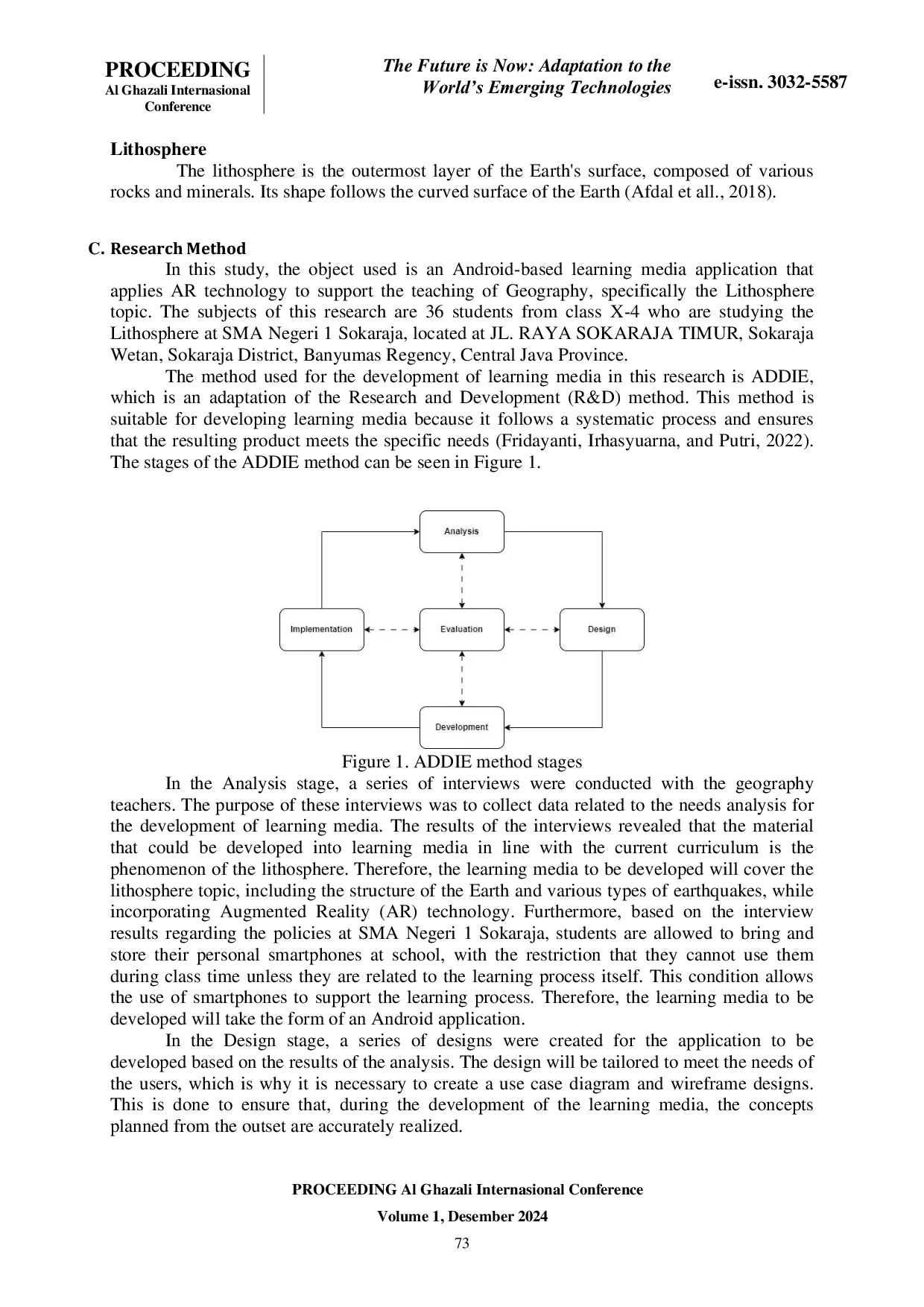 JURIS Development of Augmented Reality Based Learning Media for Geography Subject on Android Using the ADDIE Model