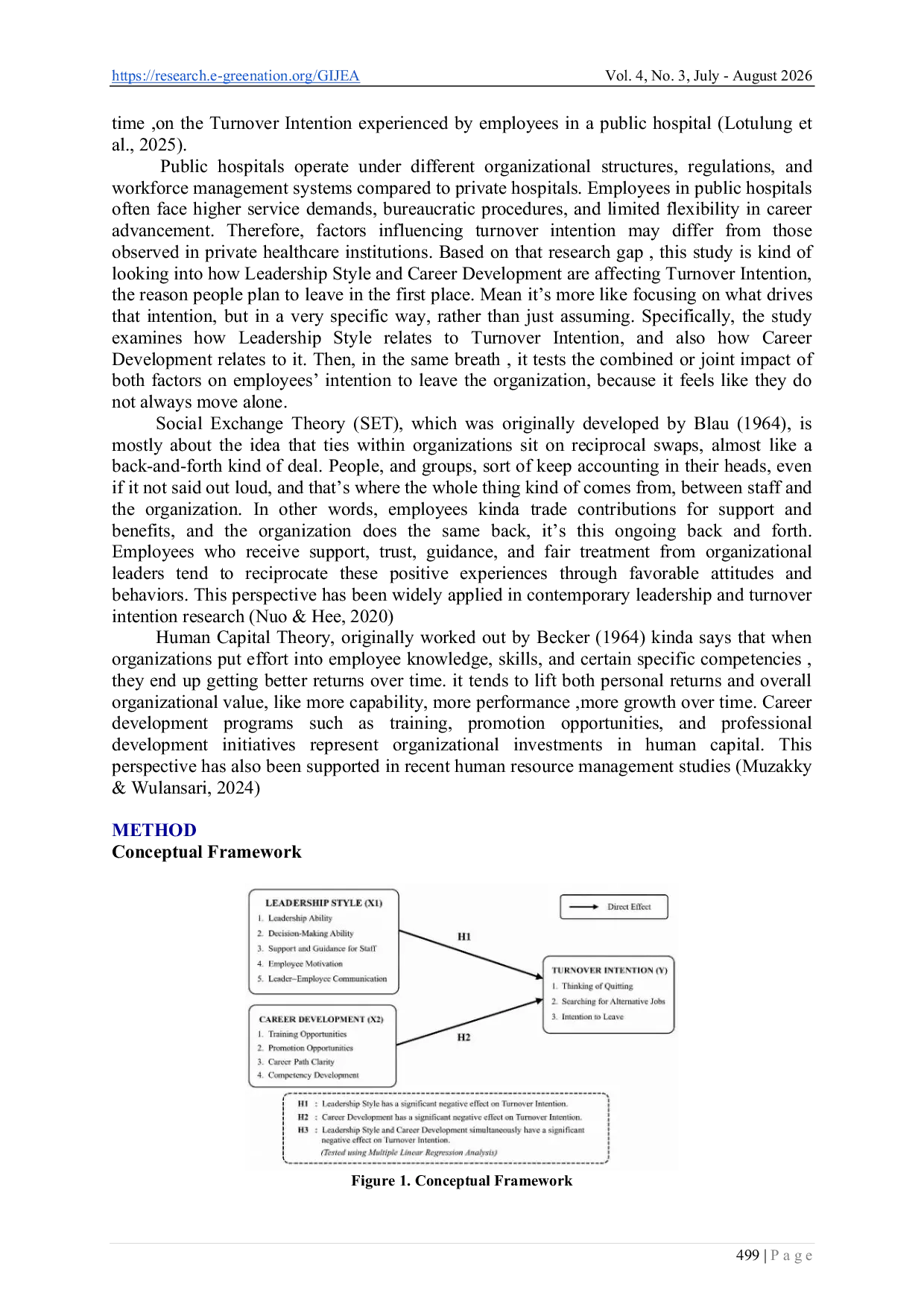 JURIS The Effect of Leadership Style and Career Development on Turnover Intention among Employees in a Public Hospital