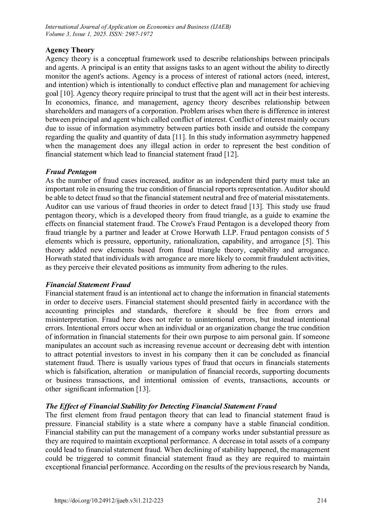 JURIS Fraud Pentagon Theory For Detecting Financial Statement Fraud In Banking Industry