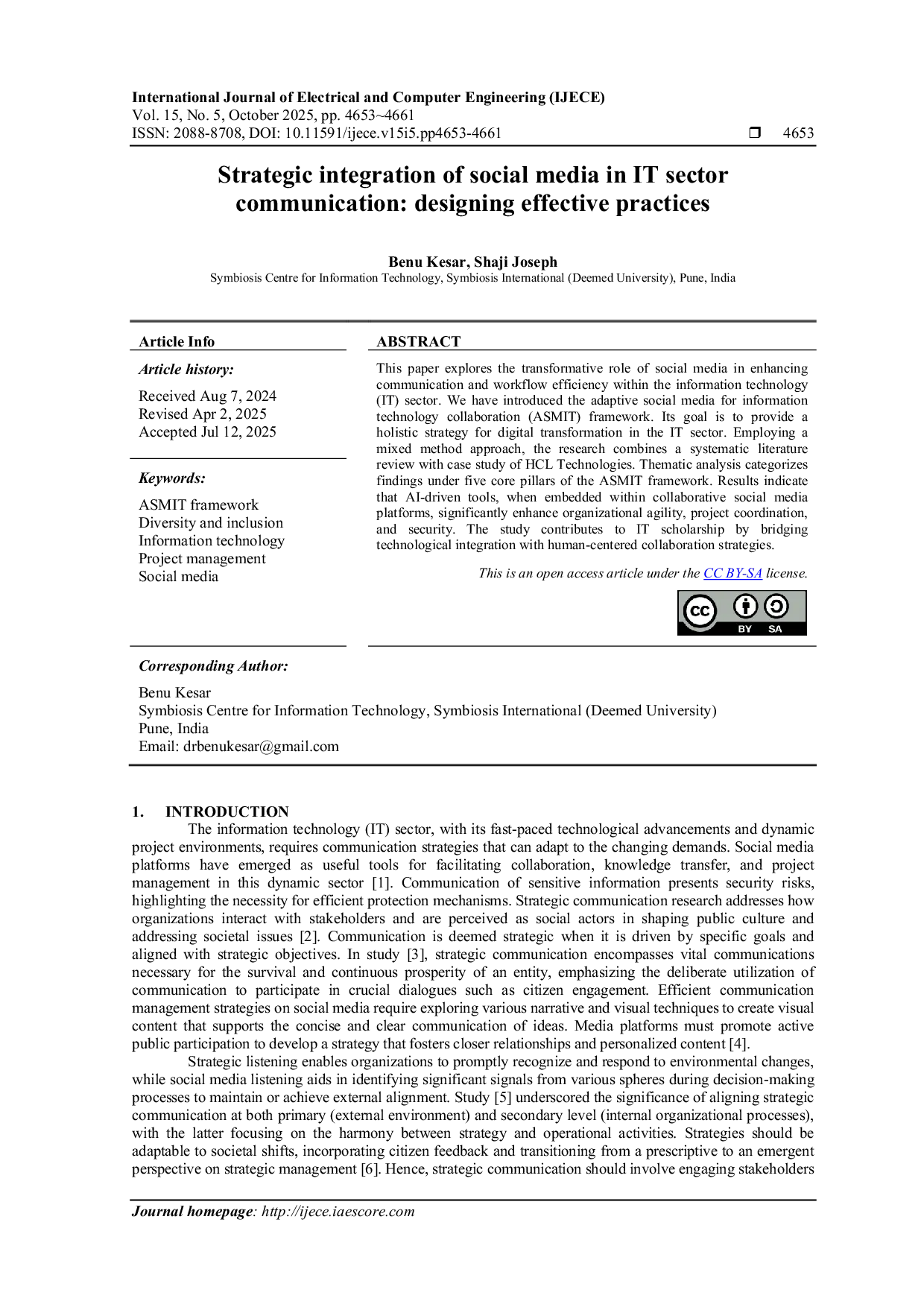JURIS Strategic integration of social media in IT sector communication designing effective practices