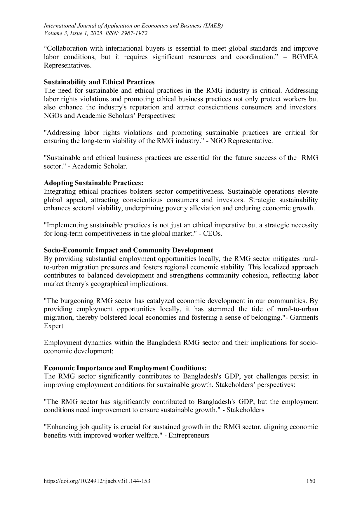 JURIS Exploring Contribution and Challenges Toward Socioeconomic Development in Bangladesh The Case of Ready Made Garments Industry