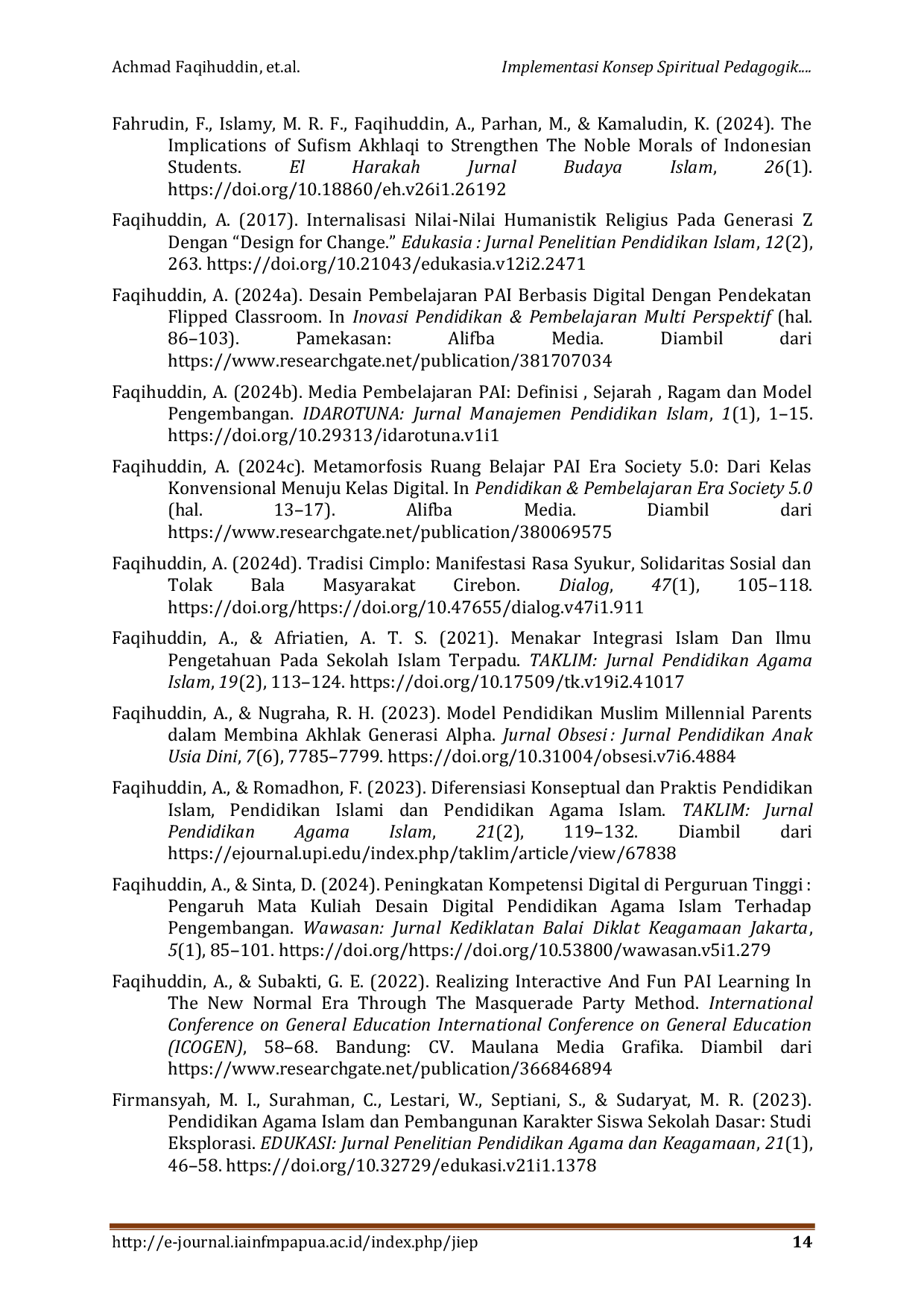 JURIS Implementasi Konsep Spiritual Pedagogik Melalui Program Inpirasi Dhuha