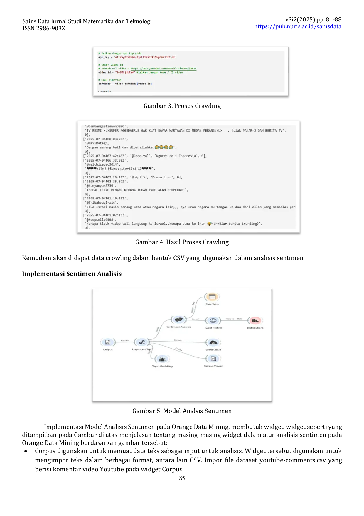 JURIS Analisis Sentimen Komentar Youtube tentang Konflik Iran Israel Menggunakan Orange Data Mining