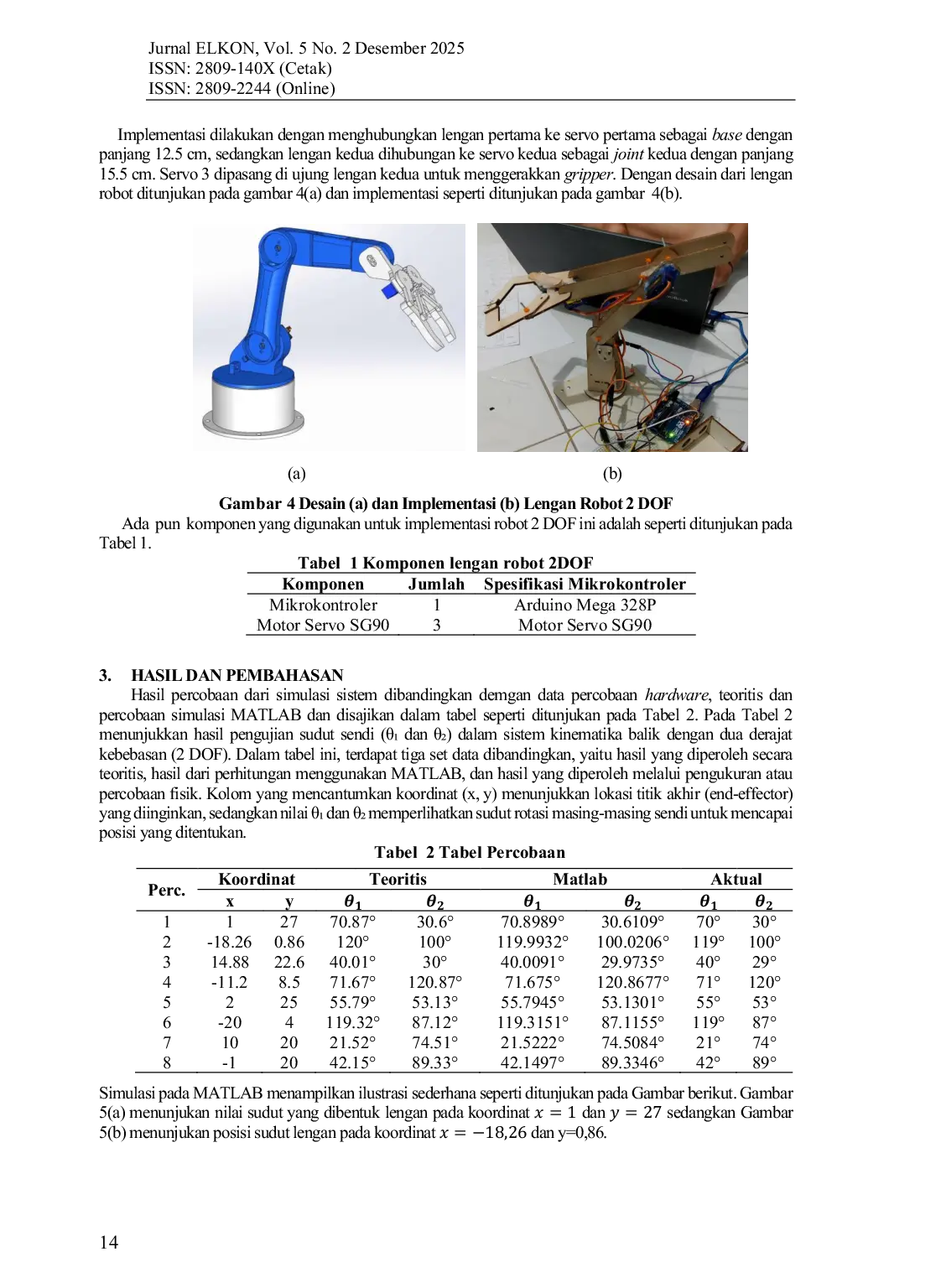 JURIS Implementasi Gerak Manipulator Lengan Robot Dengan Metode Pendekatan Numerik Invers Kinematik