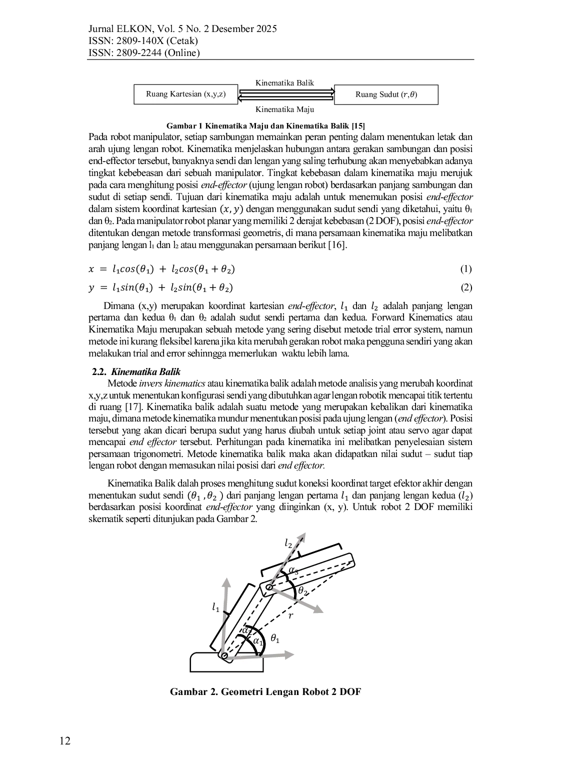 JURIS Implementasi Gerak Manipulator Lengan Robot Dengan Metode Pendekatan Numerik Invers Kinematik