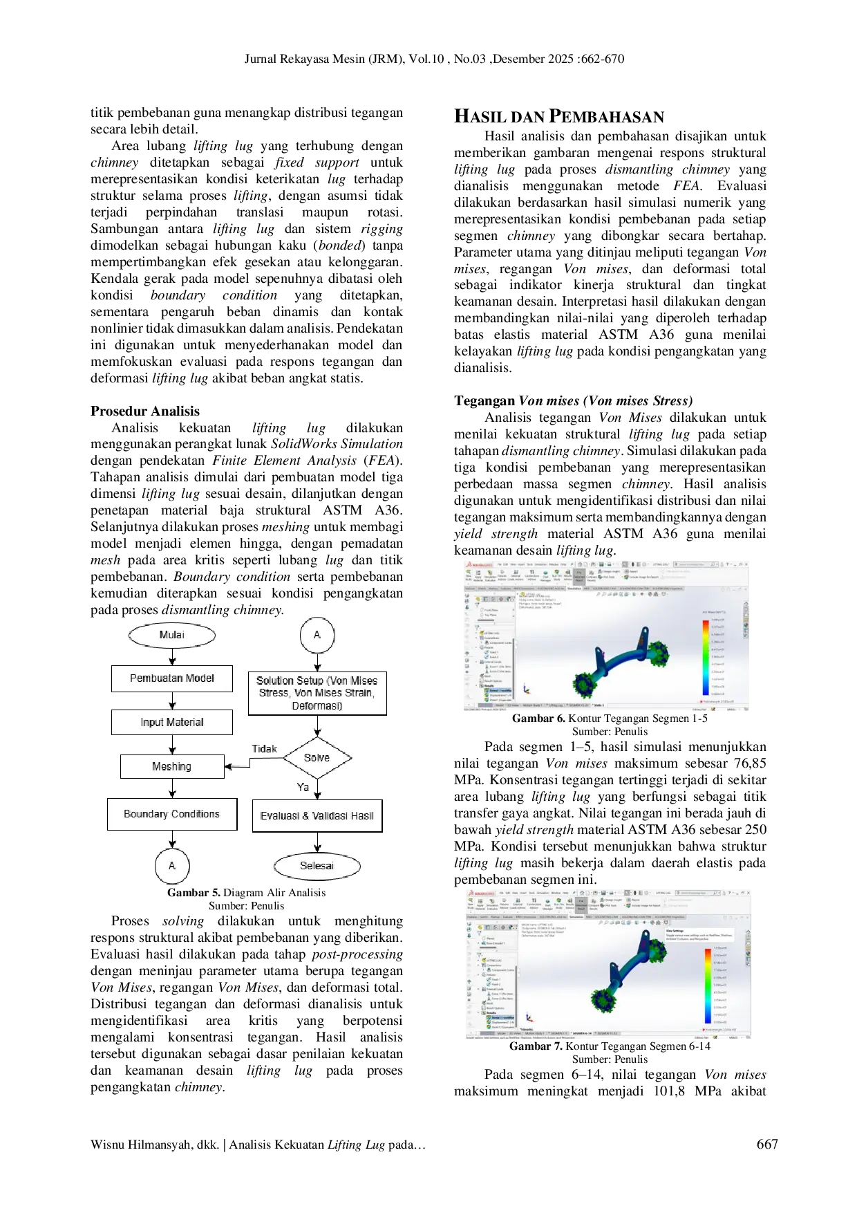 JURIS Analisis Kekuatan Lifting Lug pada Proses Dismantling Chimney Berbasis Finite Element Analysis