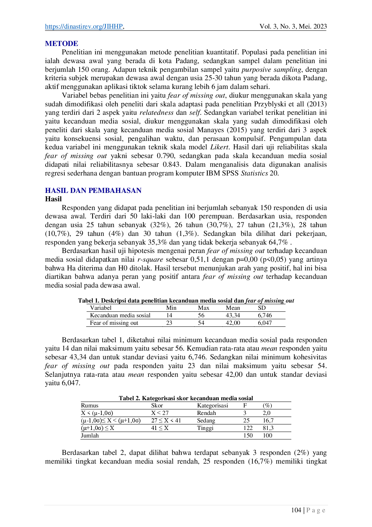 juris Peran Fear Of Missing Out Terhadap Kecanduan Media Sosial