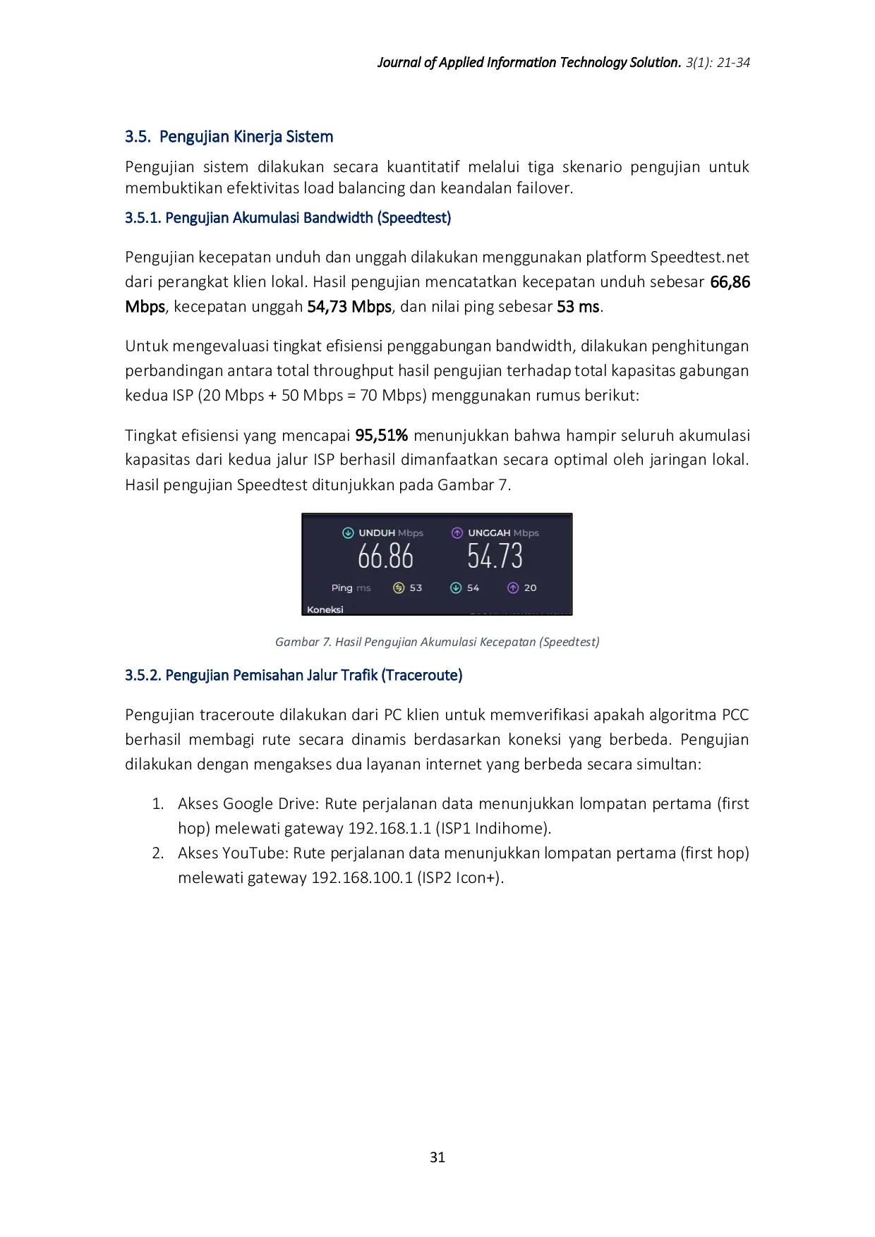 JURIS Peningkatan Ketersediaan Jaringan Multijalur Melalui Metode Per Connection Classifier PCC dan Failover Studi Kasus BMKG Balikpapan