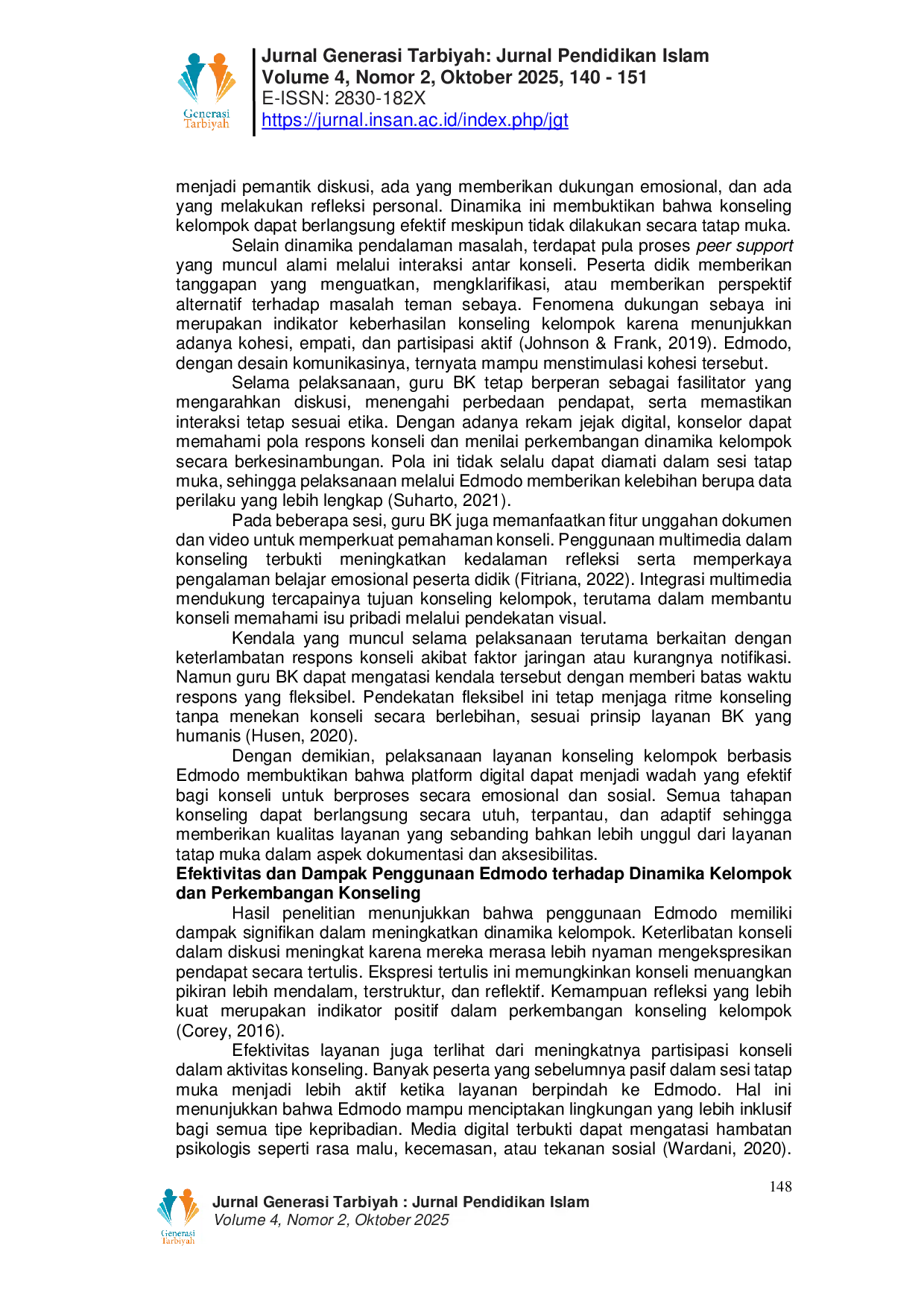 JURIS Transformasi Manajemen BK melalui Pemanfaatan Edmodo dalam Pelaksanaan Layanan Konseling Kelompok di MAN Binjai