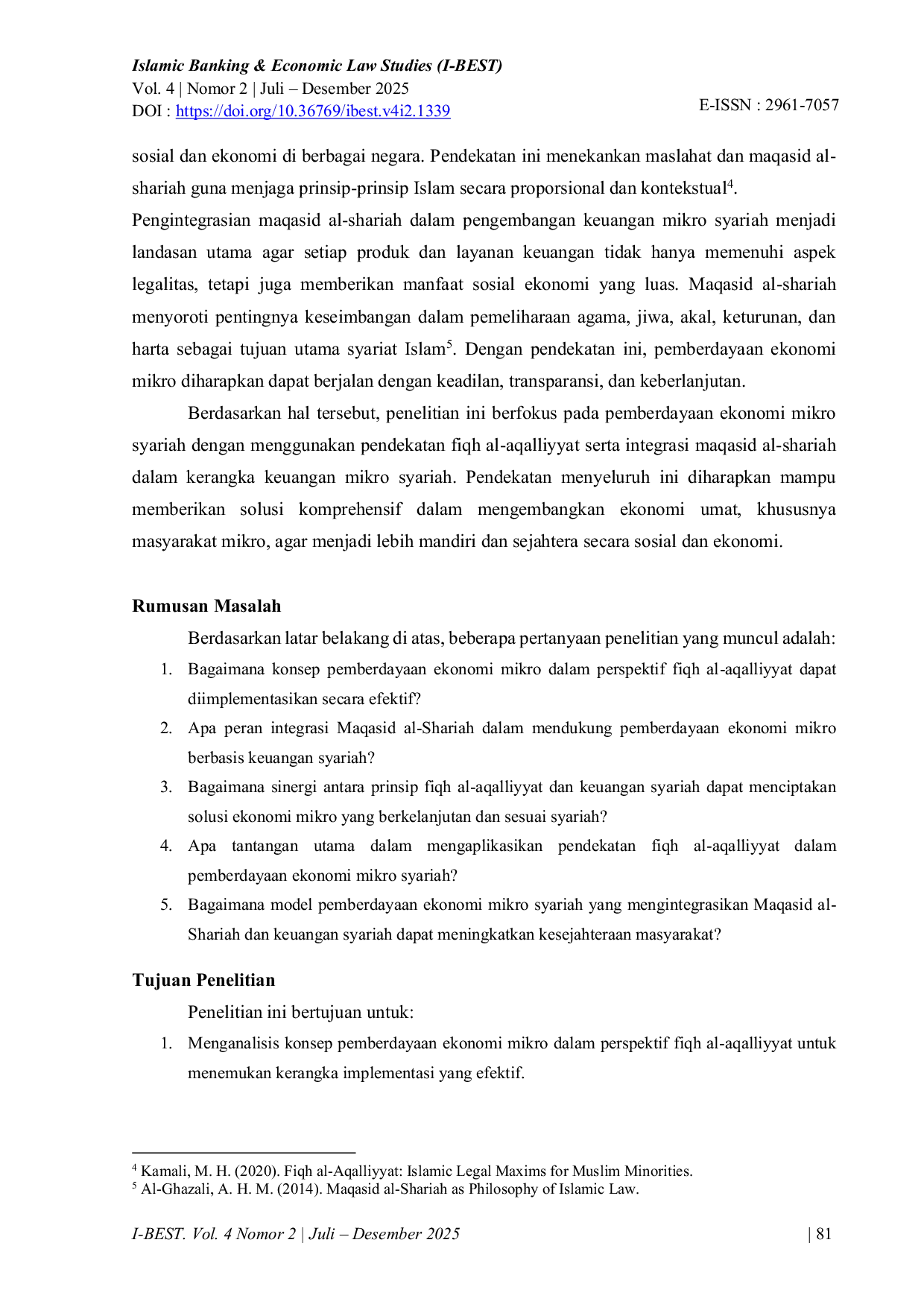 JURIS Pemberdayaan Ekonomi Mikro Syariah dengan Pendekatan Fiqh al Aqalliyyat Integrasi Maqasid al Shariah dan Keuangan Syariah