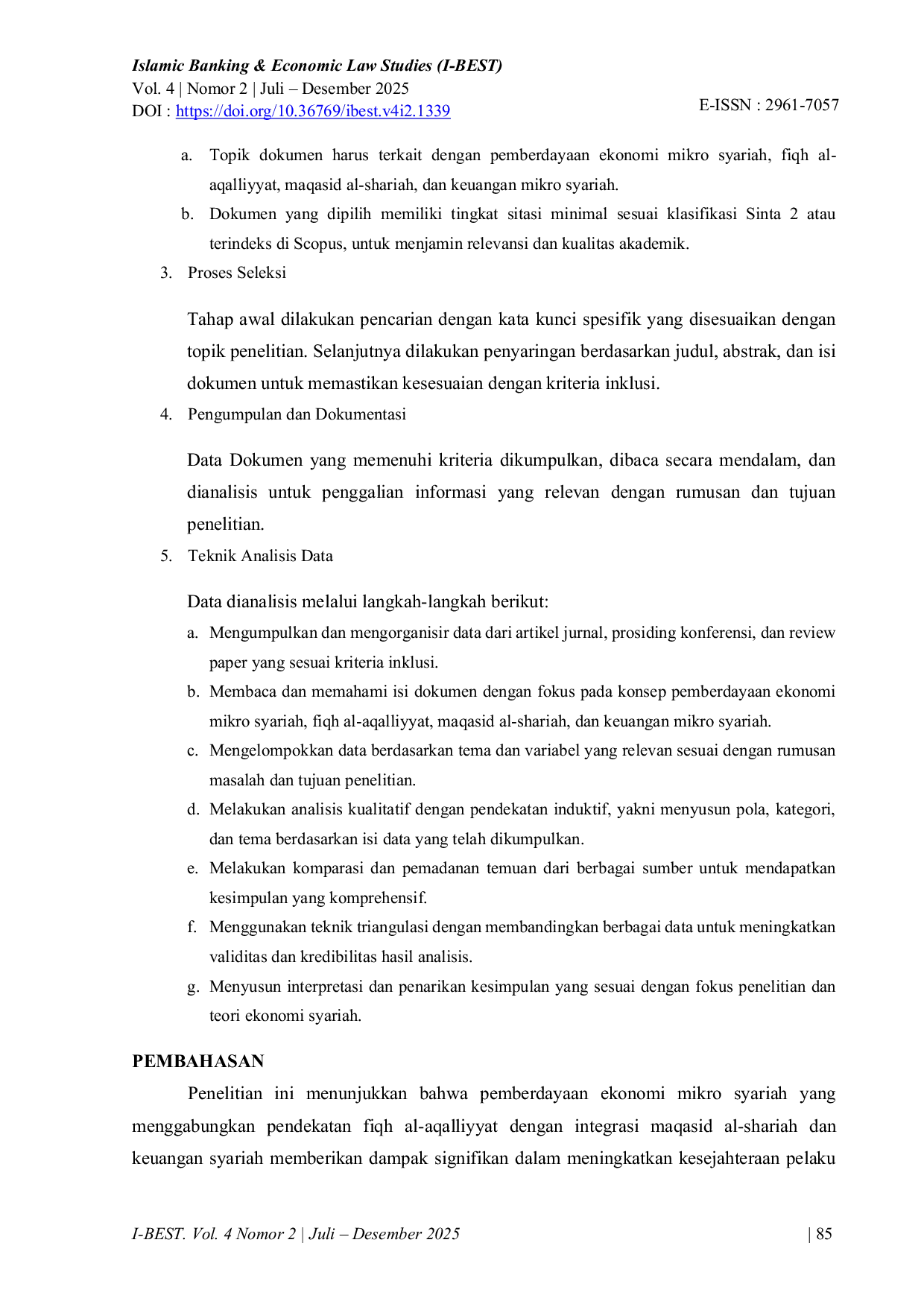 JURIS Pemberdayaan Ekonomi Mikro Syariah dengan Pendekatan Fiqh al Aqalliyyat Integrasi Maqasid al Shariah dan Keuangan Syariah