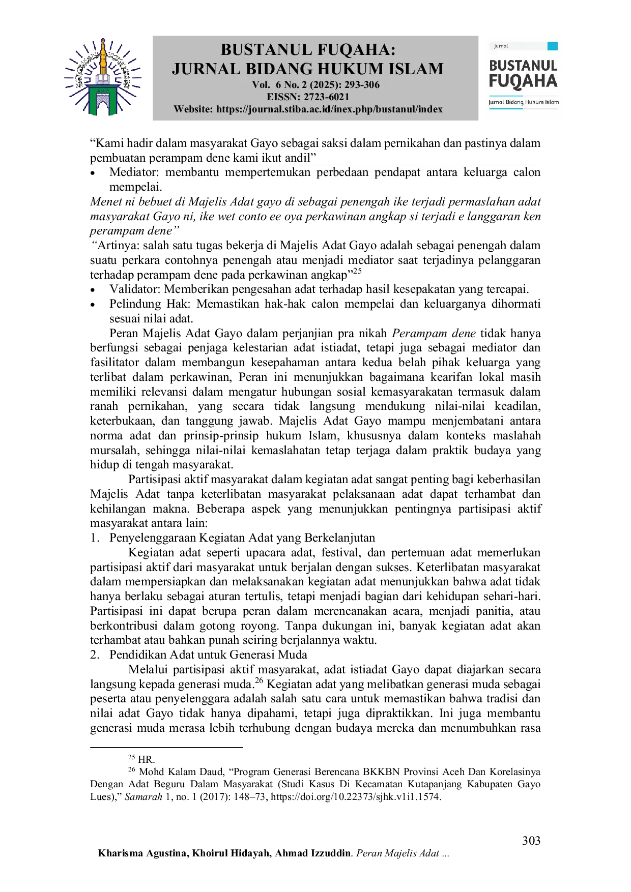 JURIS Peran Majelis Adat Gayo dalam Perjanjian Pra Nikah Perampam Dene di Kabupaten Aceh Tengah The Role of the Gayo Customary Council in the Perampam Dene Pre Narration Agreement in Central Aceh District