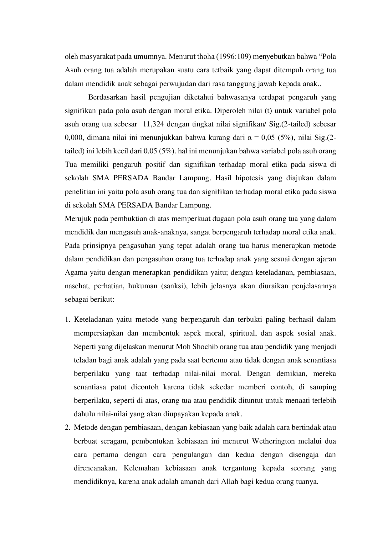 JURIS Pengaruh Pola Asuh Orang Tua Terhadap Moral dan Etika Pada Siswa