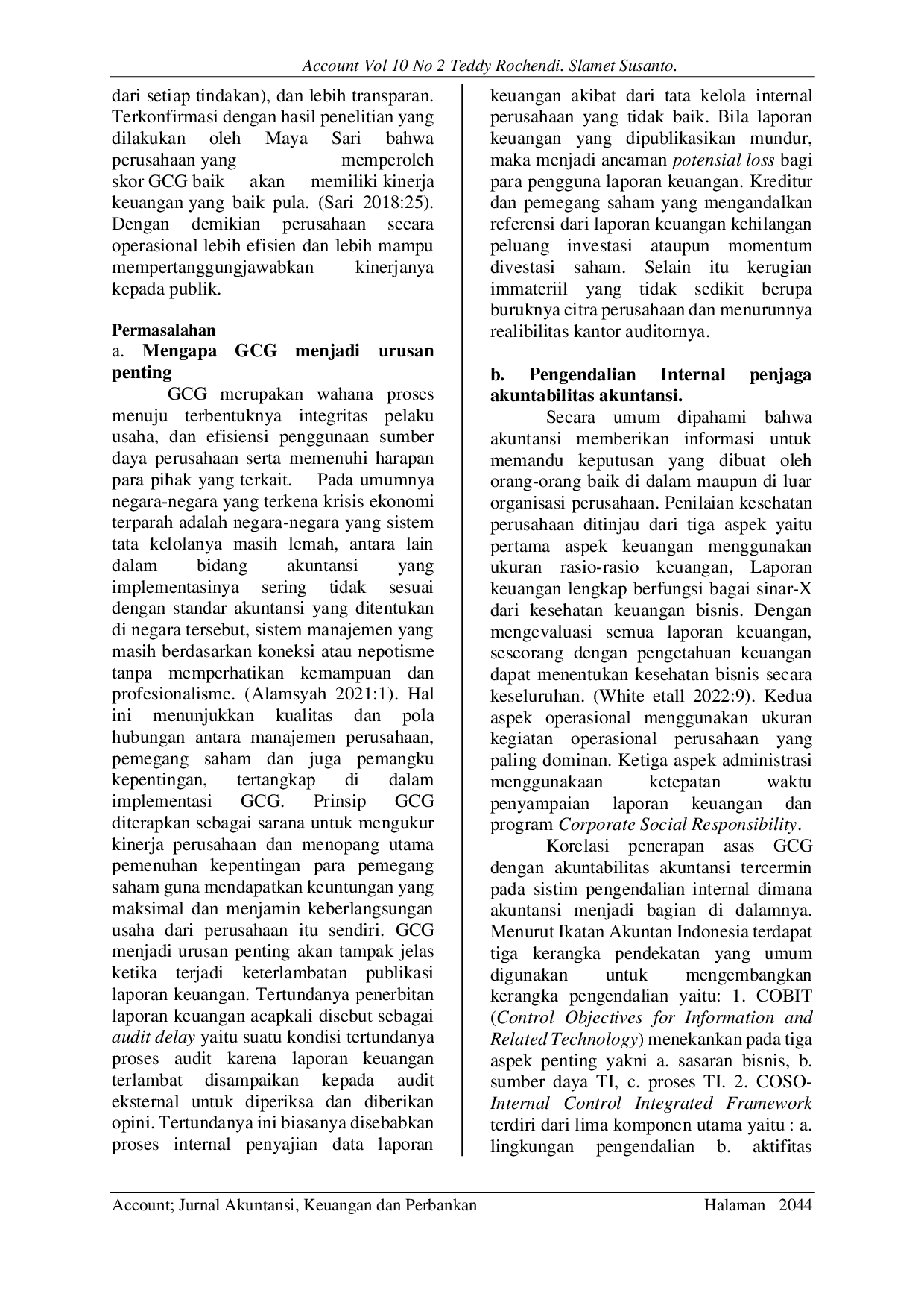 JURIS Akuntabilitas Akuntansi Mendukung Good Corporate Governance Perusahaan Terbuka