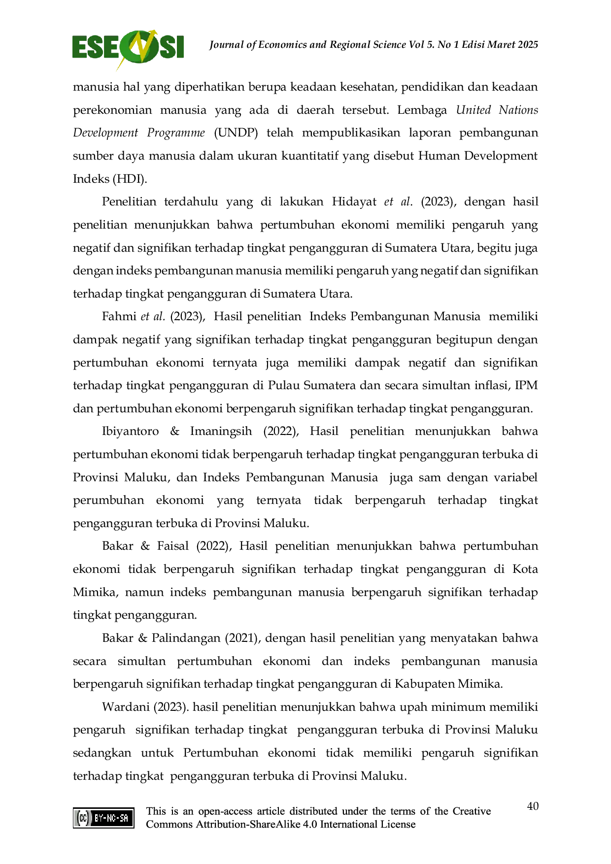 JURIS Analisis Pengaruh Pertumbuhan Ekonomi Dan Indeks Pembangunan Manusia Terhadap Tingkat Pengangguran Di Sumatera Utara