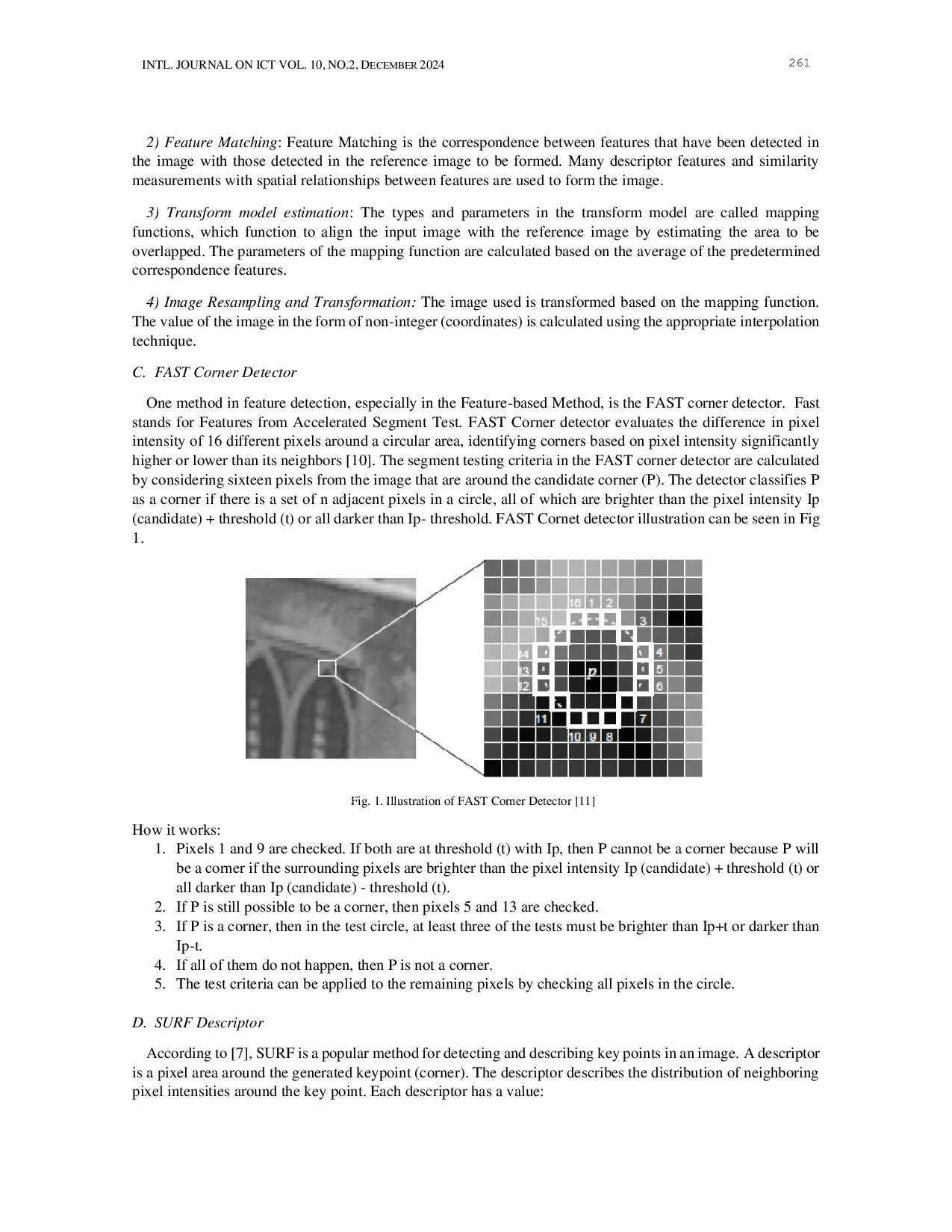 JURIS Analysis and Implementation of a Fast Corner Detector on Image Stitching in the Formation of Aerial Photogrammetry Images