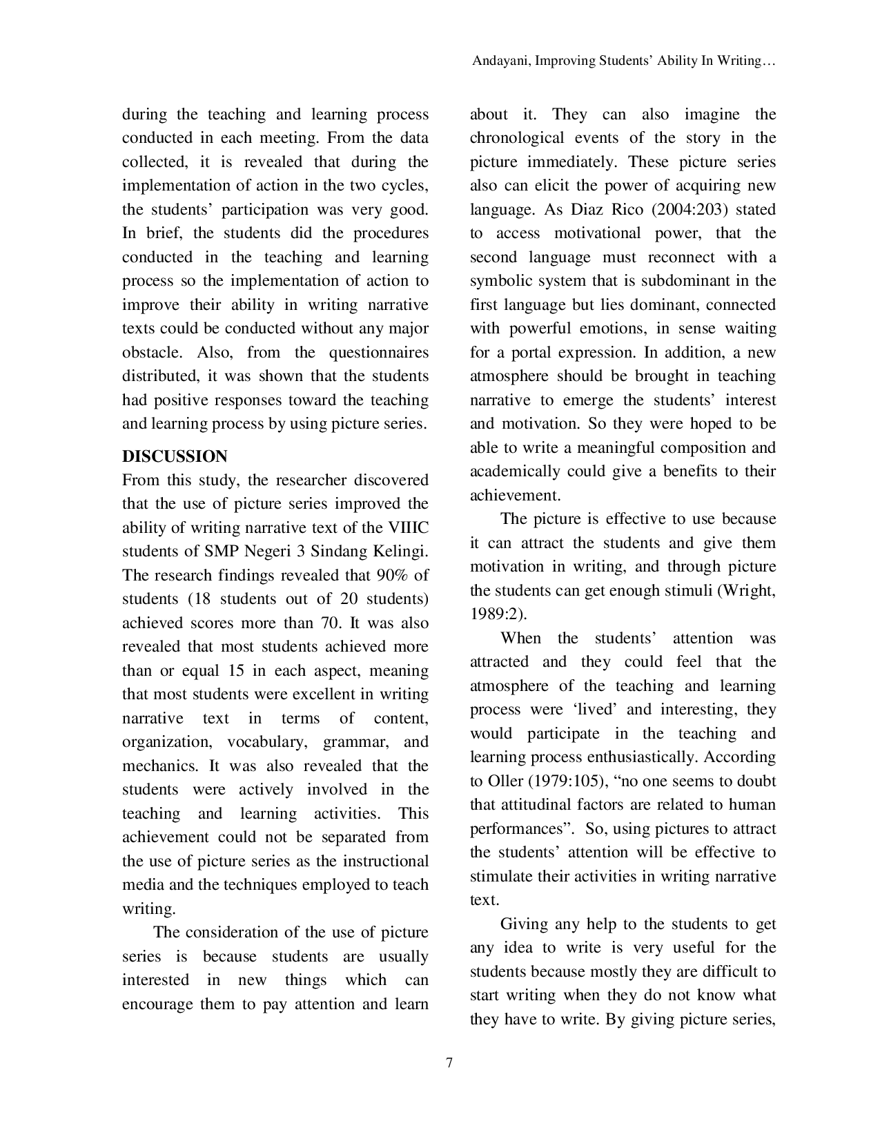 JURIS Improving Students Ability In Writing Narrative Text By Using Picture Series