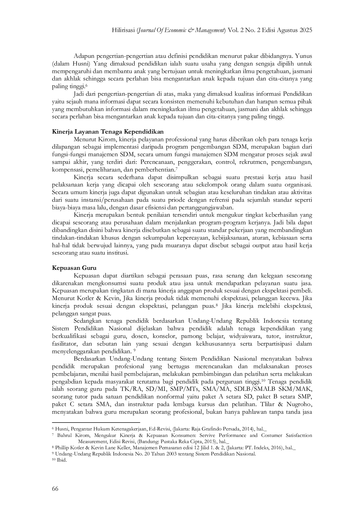 JURIS Kualitas Informasi Pendidikan Dan Kinerja Layanan Tenaga Kependidikan Terhadap Kepuasan Guru Pada MTsN 7 Tulungagung