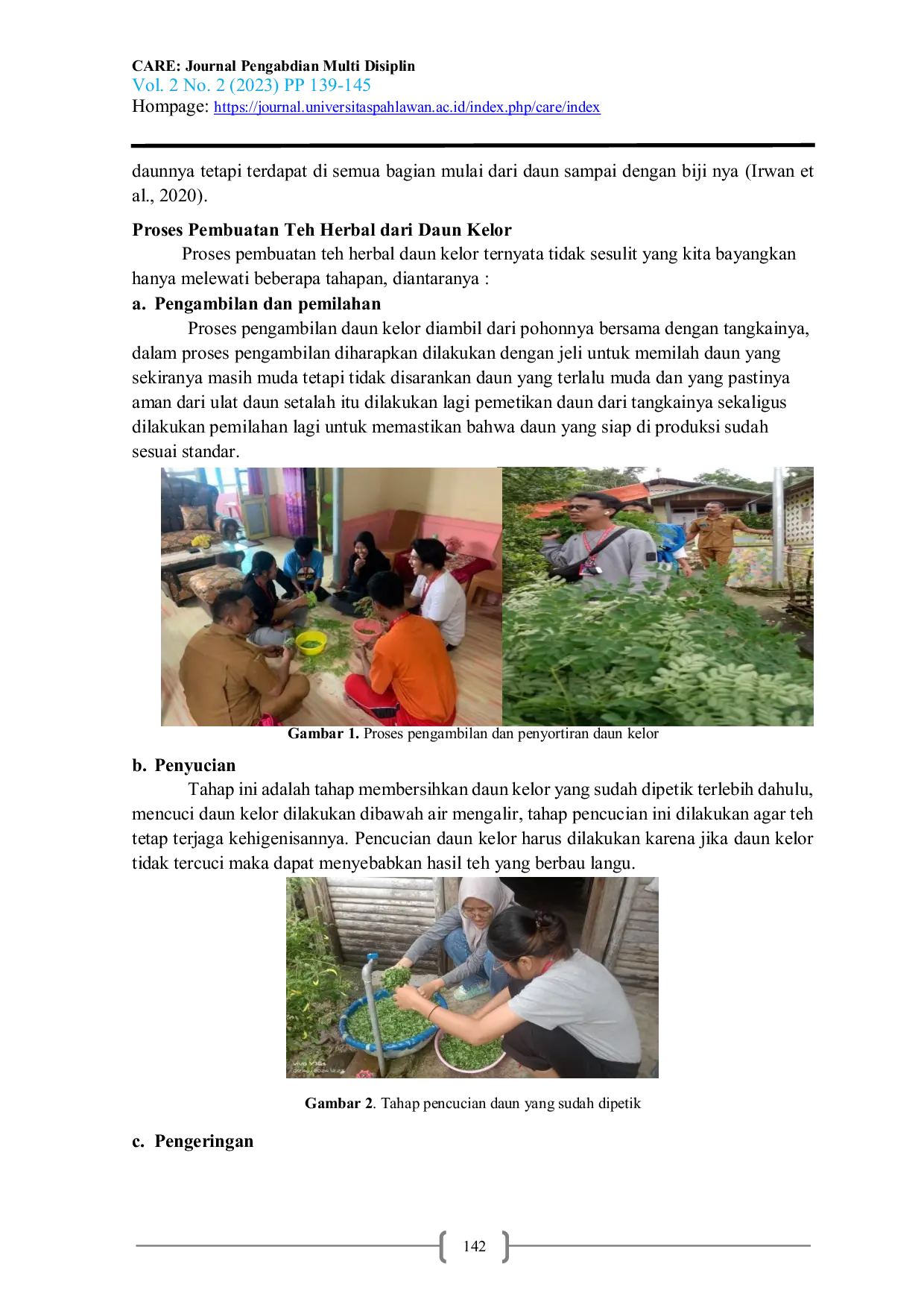 JURIS Guidance on how to make Moringa Leaf Herbal Tea Moringa Oliefera as an Endurance Booster in Negeri Itawaka Central Maluku Regency