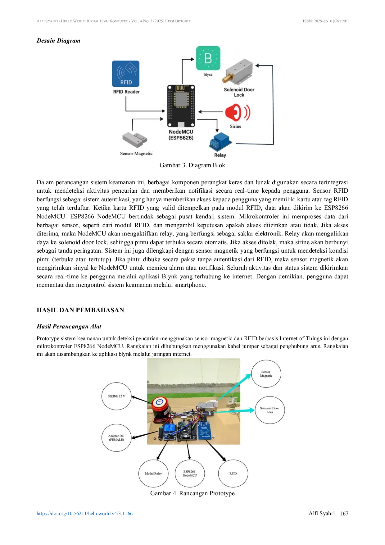 JURIS Perancangan Sistem Keamanan untuk Deteksi Pencurian Menggunakan Sensor Magnetic dan RFID Berbasis Internet of Things