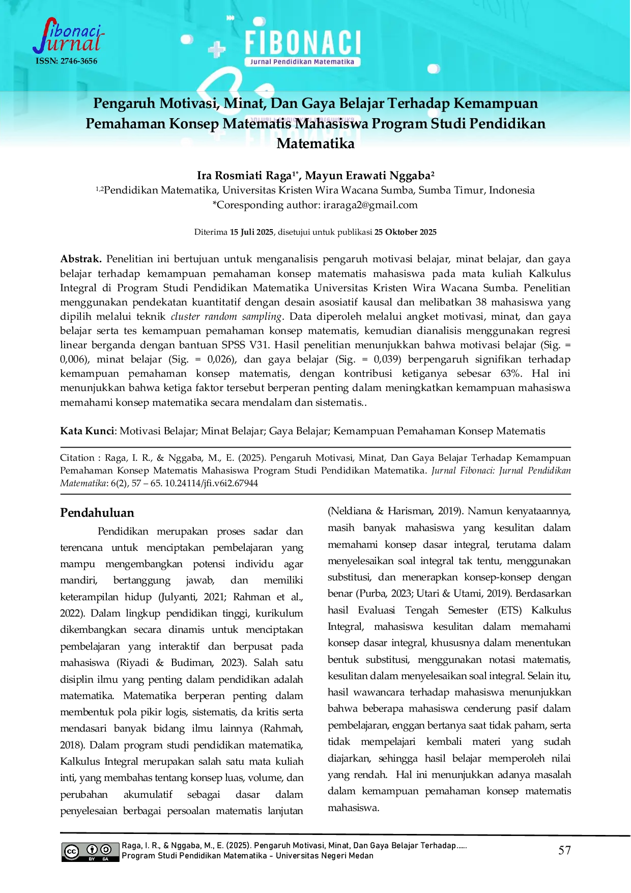 JURIS Pengaruh Motivasi Minat Dan Gaya Belajar Terhadap Kemampuan Pemahaman Konsep Matematis Mahasiswa Program Studi Pendidikan Matematika