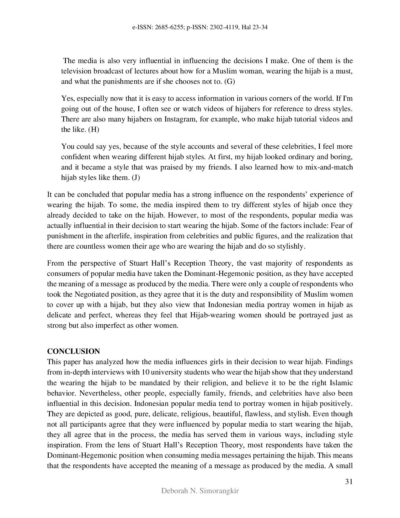 JURIS Pengaruh Media Populer Terhadap Wanita Muda Indonesia Mengenakan Hijab