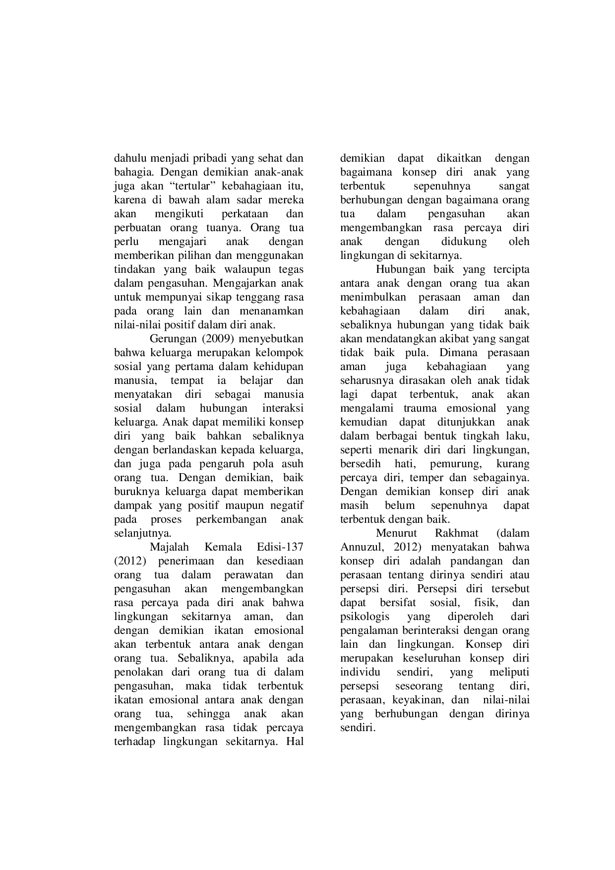 JURIS Pengaruh Pola Asuh Otoriter Orang Tua Terhadap Konsep Diri Anak