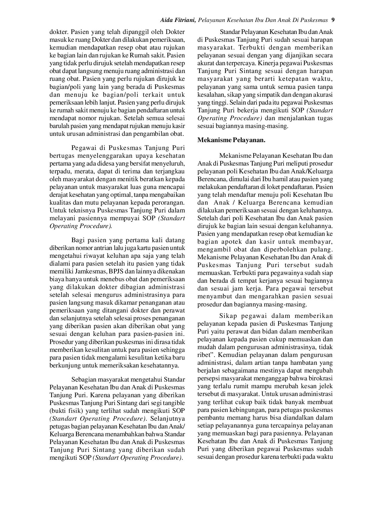 JURIS Pelayanan Kesehatan Ibu dan Anak di Puskesmas