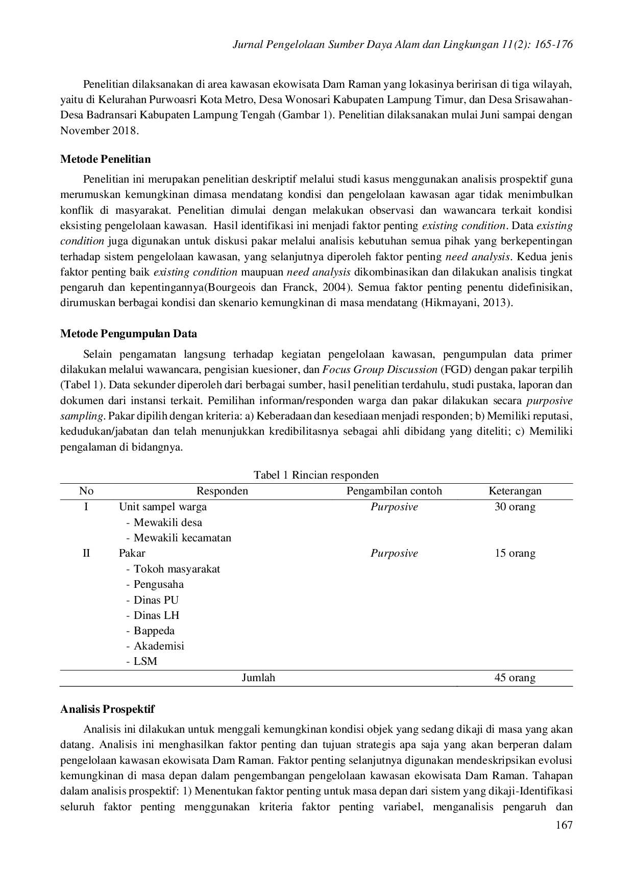 juris Pencegahan Potensi Konflik Pengelolaan Sumberdaya Alam Prospektif Ekowisata Dam Raman Kota Metro