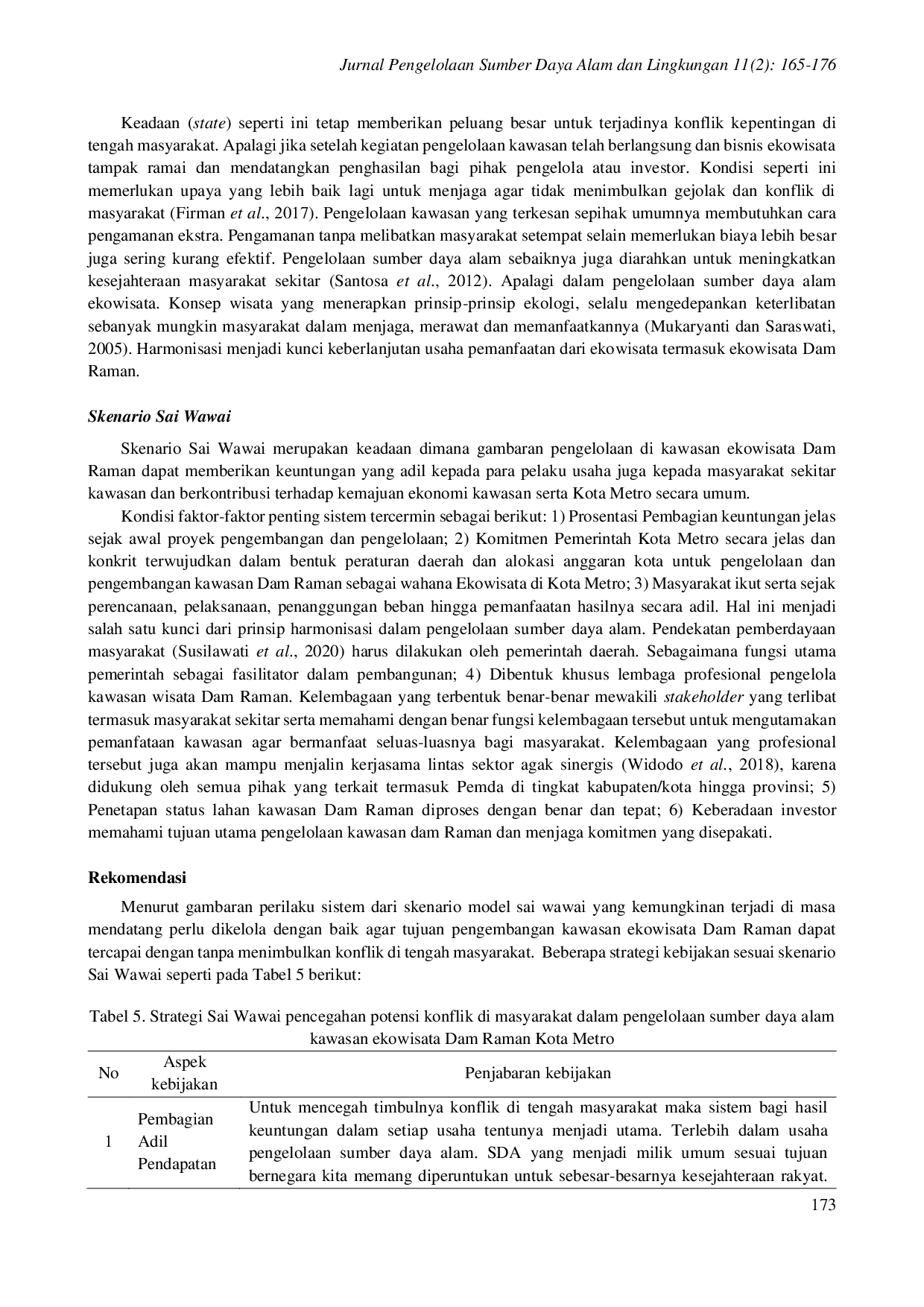 juris Pencegahan Potensi Konflik Pengelolaan Sumberdaya Alam Prospektif Ekowisata Dam Raman Kota Metro